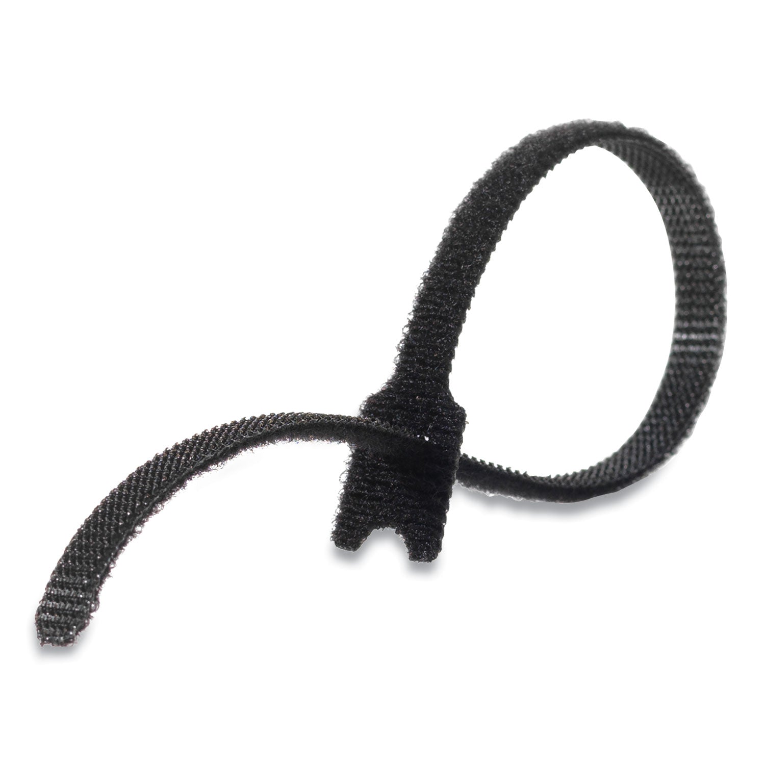 ONE-WRAP Pre-Cut Thin Ties, 0.25" x 8", Black, 25/Pack -