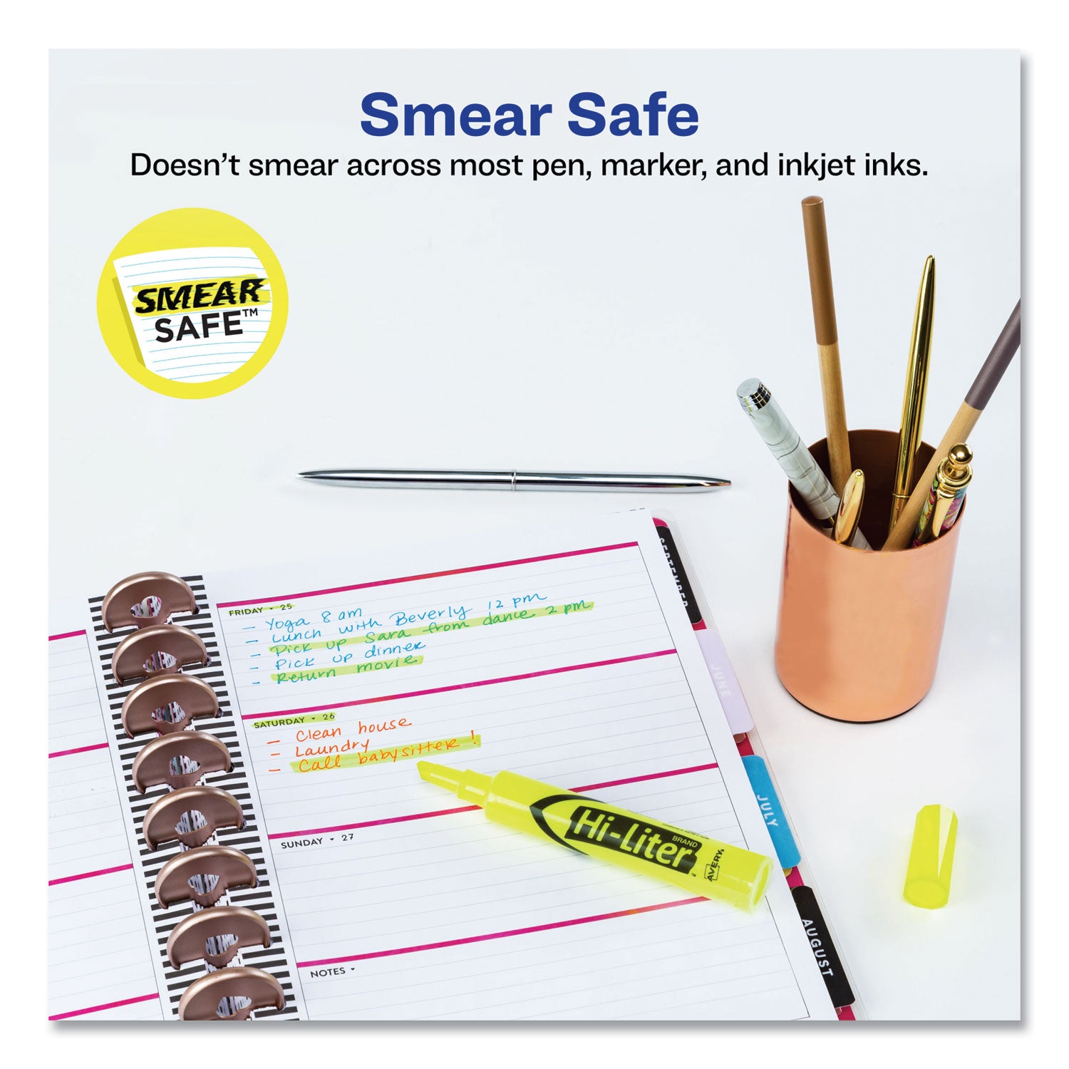 hi-liter-desk-style-highlighter-value-pack-fluorescent-yellow-ink-chisel-tip-yellow-black-barrel-36-box_ave98208 - 2