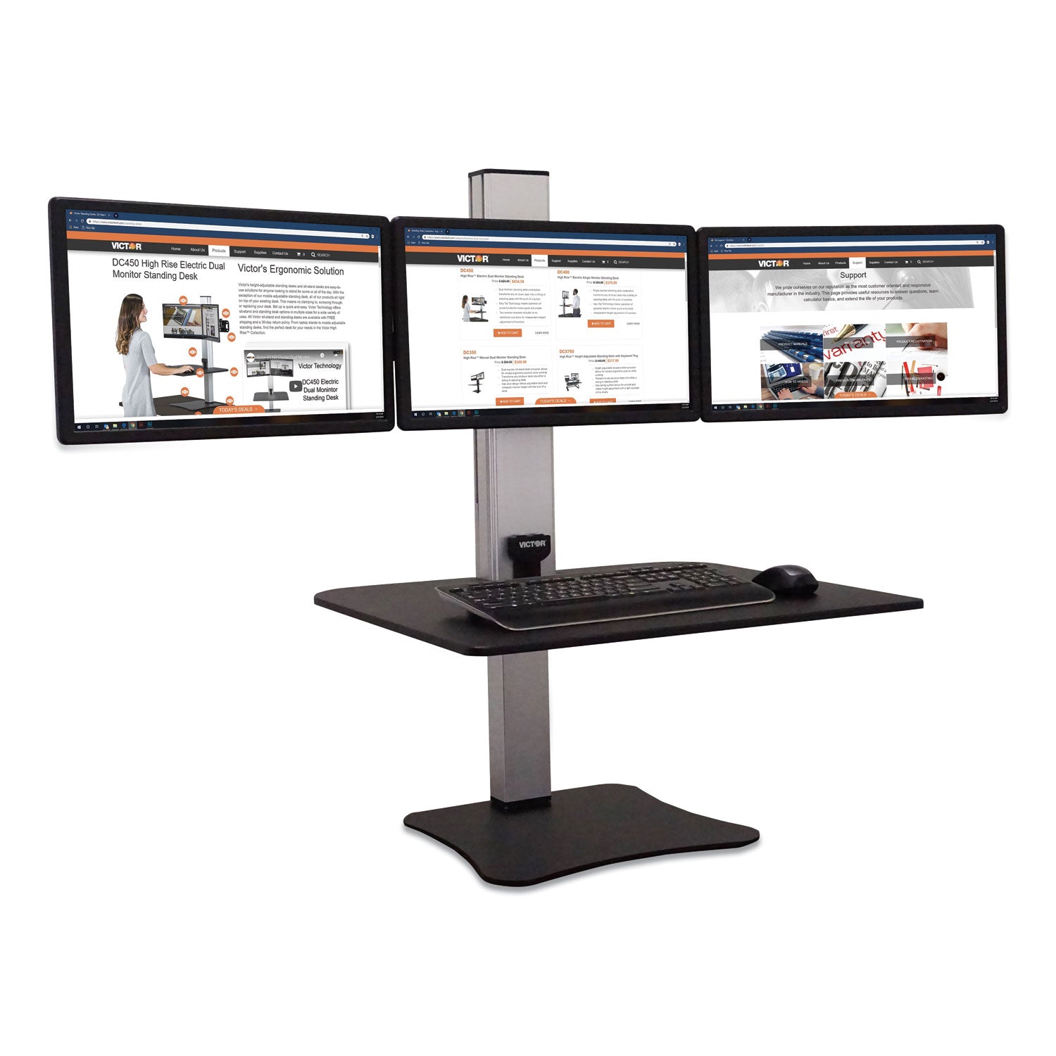 high-rise-electric-triple-monitor-standing-desk-workstation-28-x-23-x-20-black-aluminum-ships-in-1-3-business-days_vctdc475 - 2