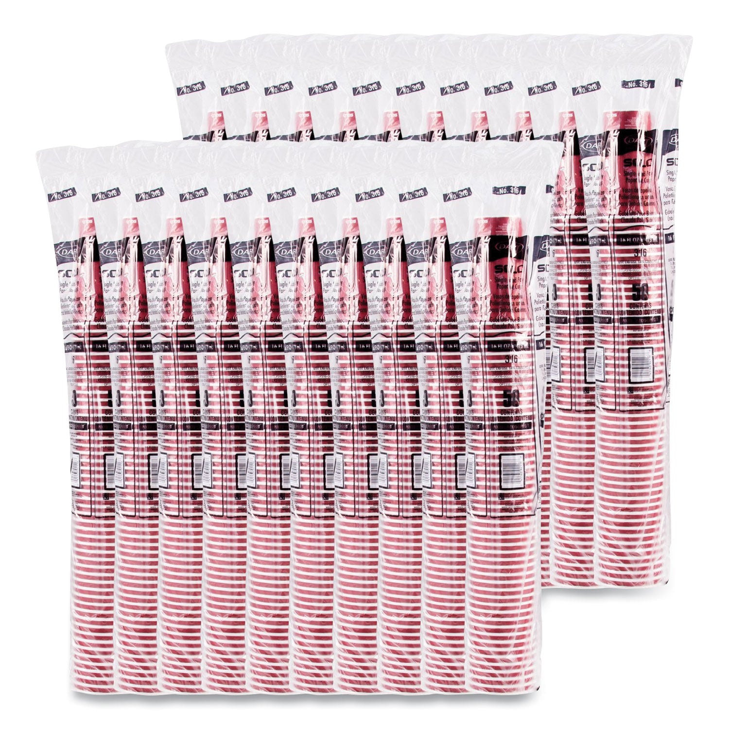 Paper Hot Drink Cups in Bistro Design, 16 oz, Maroon, 1,000/Carton -