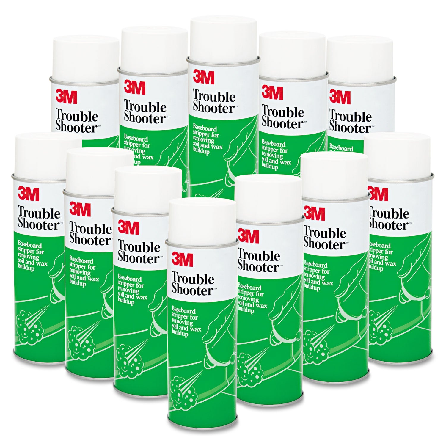 TroubleShooter Baseboard Stripper, 21 oz Aerosol Spray, 12/Carton -