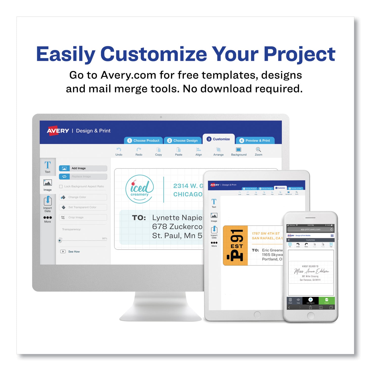 Easy Peel White Address Labels w/ Sure Feed Technology, Laser Printers, 0.5 x 1.75, White, 80/Sheet, 100 Sheets/Box -