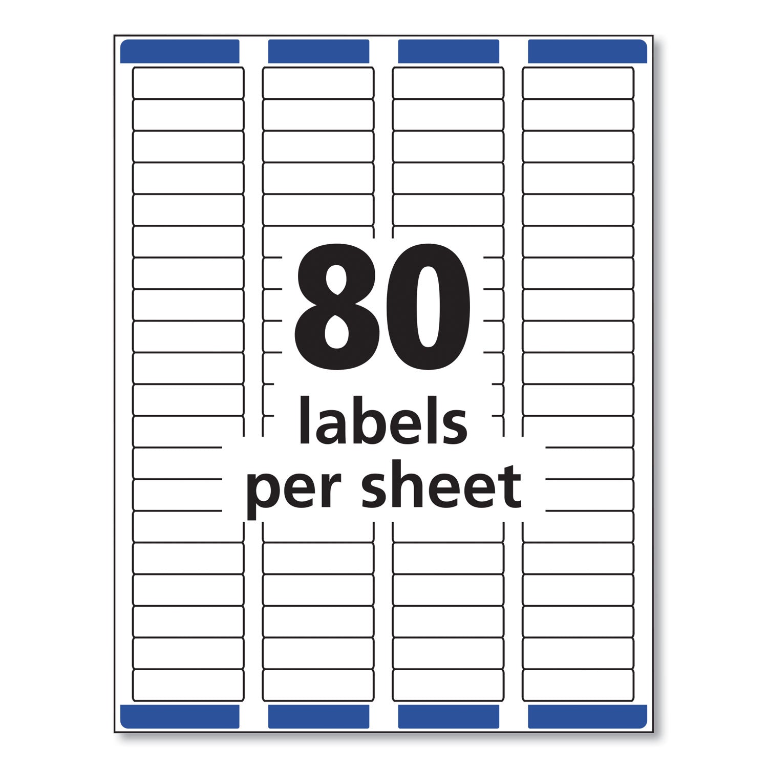 Easy Peel White Address Labels w/ Sure Feed Technology, Laser Printers, 0.5 x 1.75, White, 80/Sheet, 100 Sheets/Box -