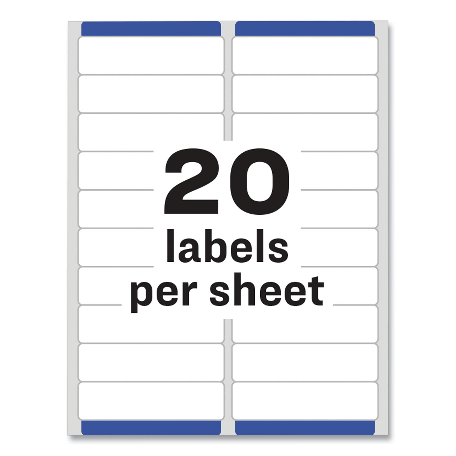 Easy Peel White Address Labels w/ Sure Feed Technology, Laser Printers, 1 x 4, White, 20/Sheet, 100 Sheets/Box -