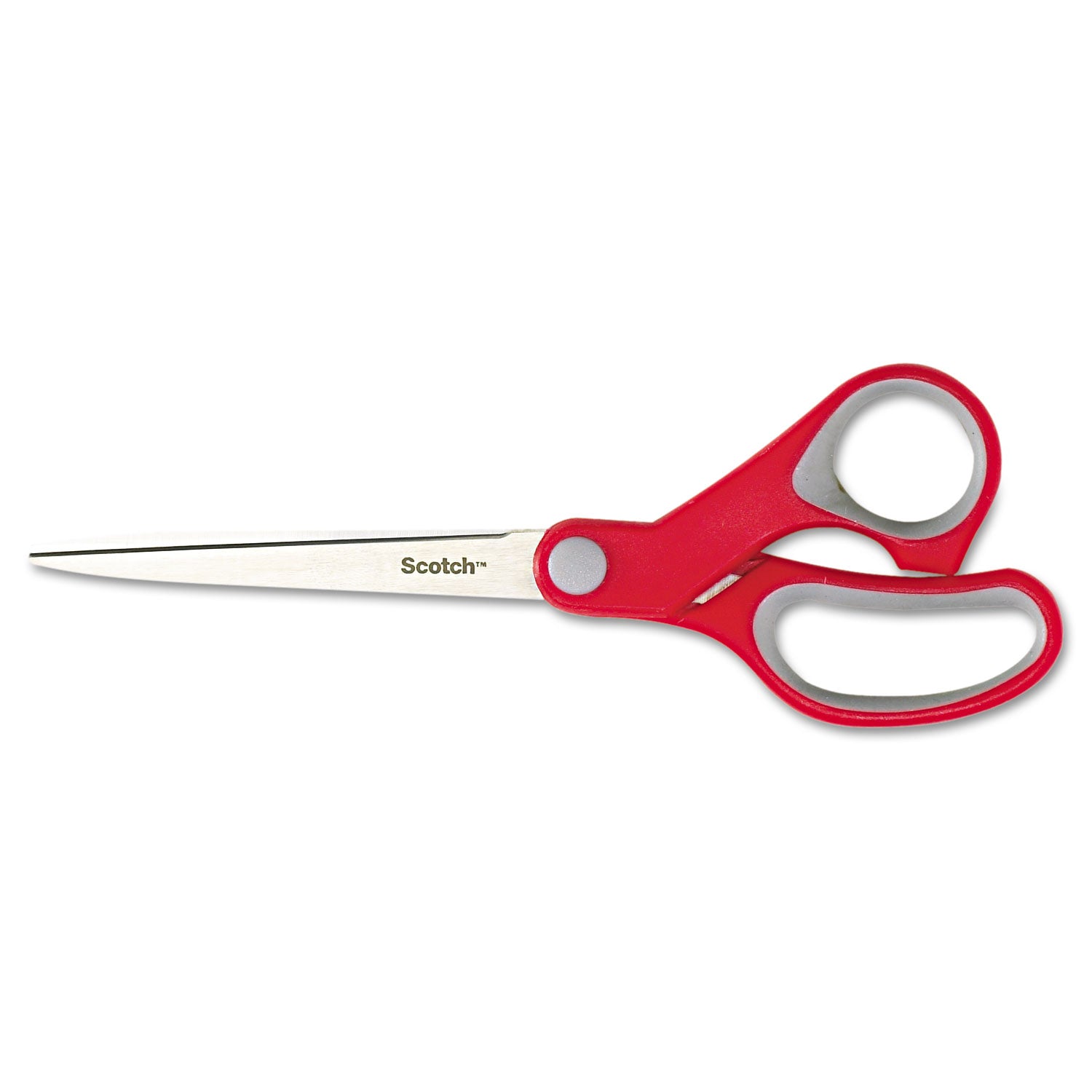 Multi-Purpose Scissors, Pointed Tip, 7" Long, 3.38" Cut Length, Gray/Red Straight Handle -