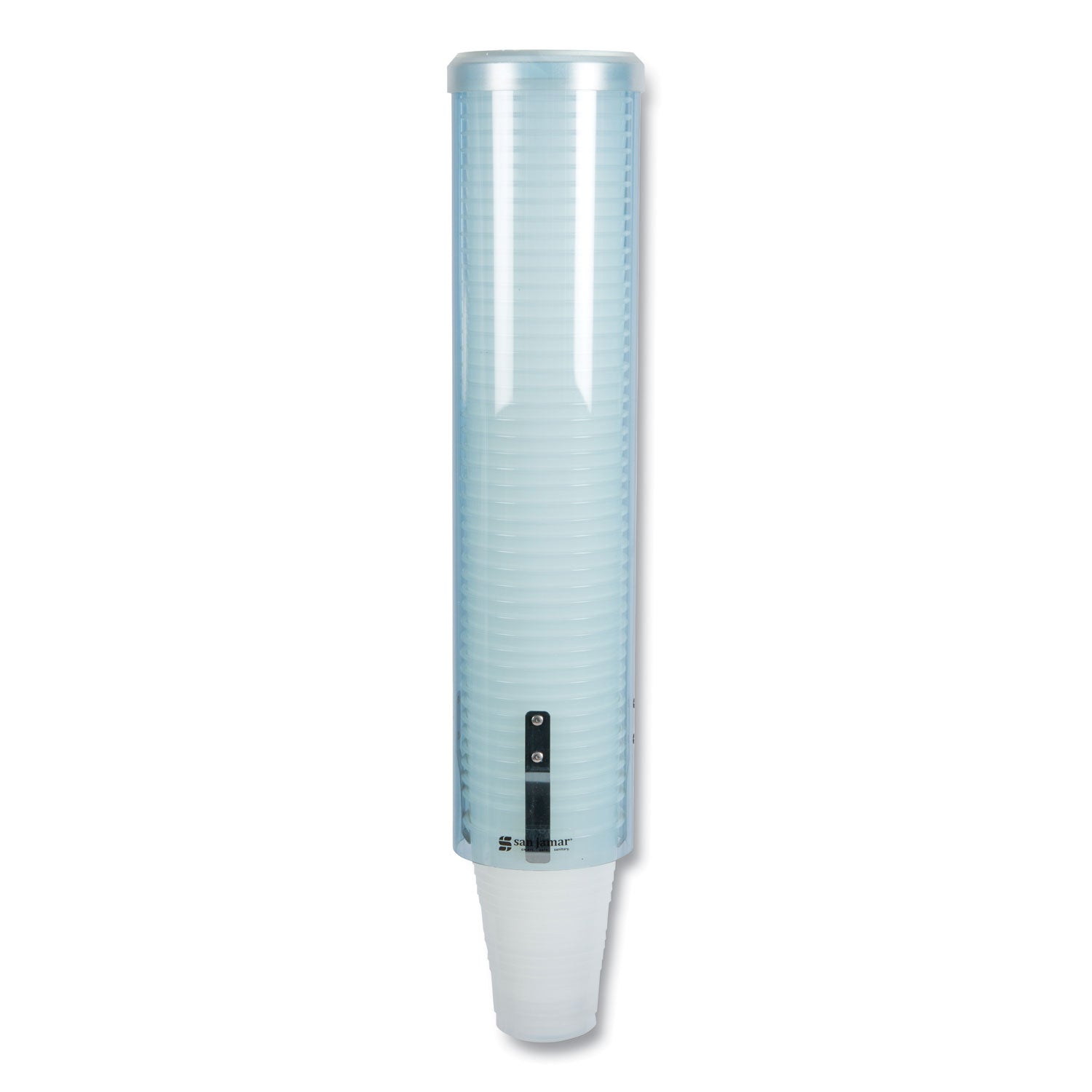 Large Pull-Type Water Cup Dispenser, For 12 oz Cups, Translucent Blue -