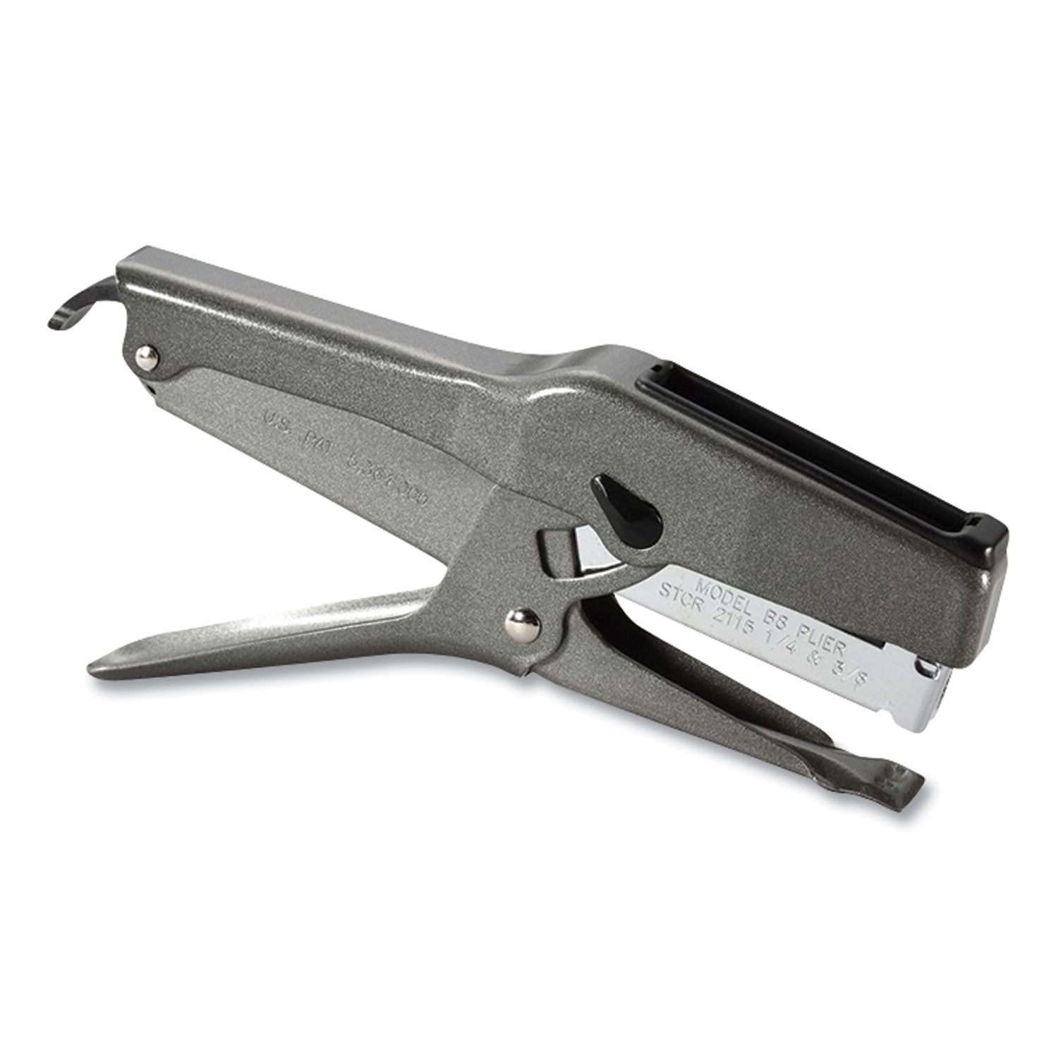 B8 Xtreme Duty Plier Stapler, 45-Sheet Capacity, 0.25" to 0.38" Staples, 2.5" Throat, Black -