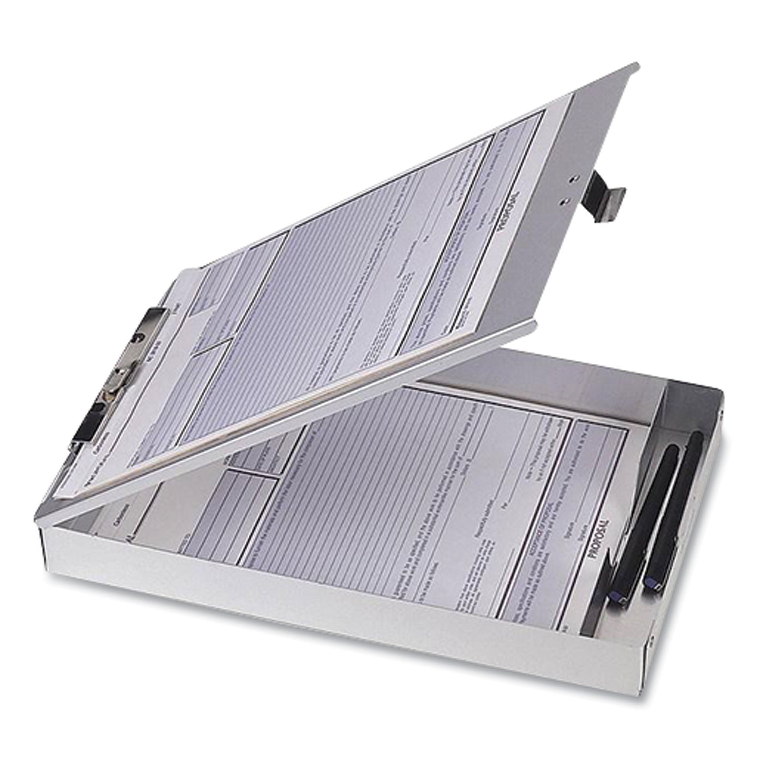 Aluminum Storage Clipboard, Holds 8.5 x 12 Sheets, Silver -