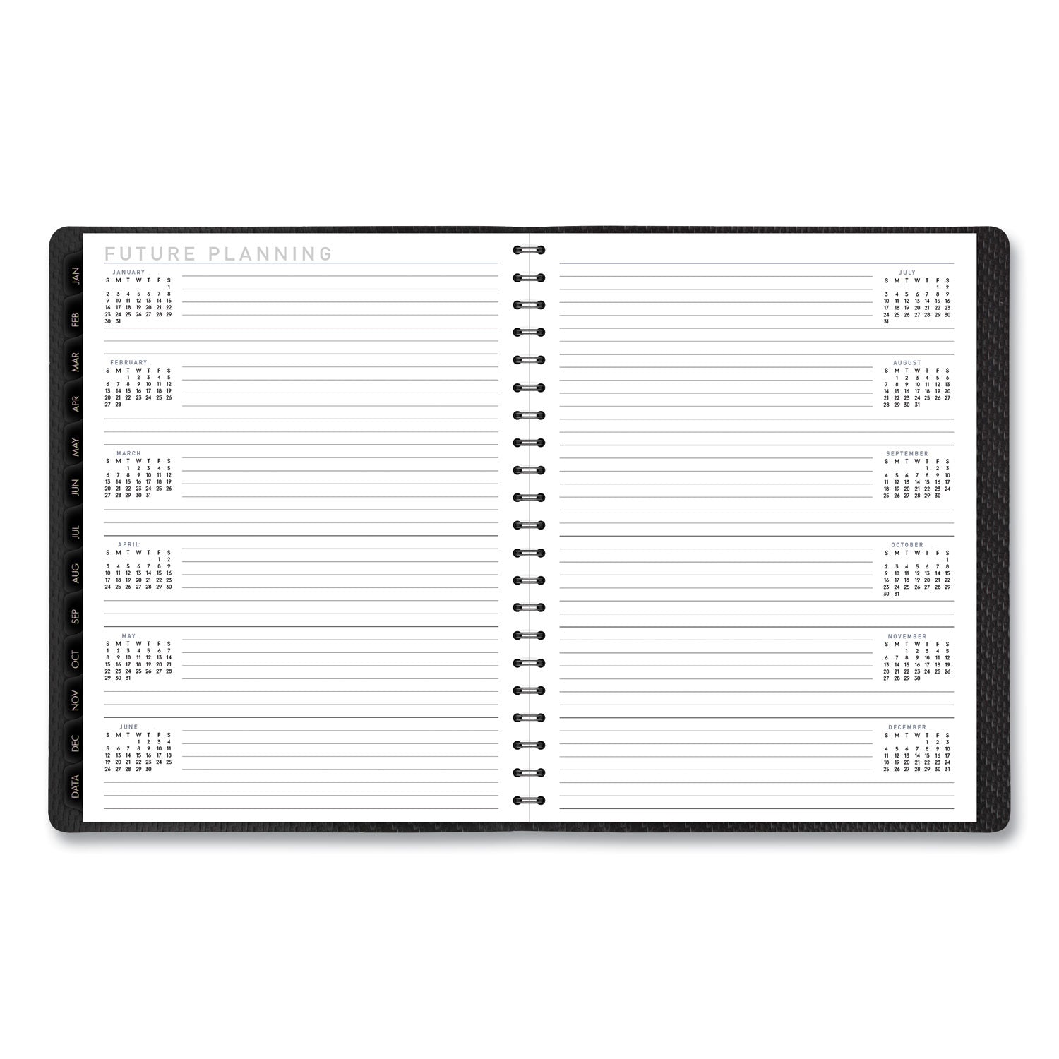 Contemporary Weekly/Monthly Planner, Vertical-Column Format, 11 x 8.25, Graphite Cover, 12-Month (Jan to Dec): 2024 -