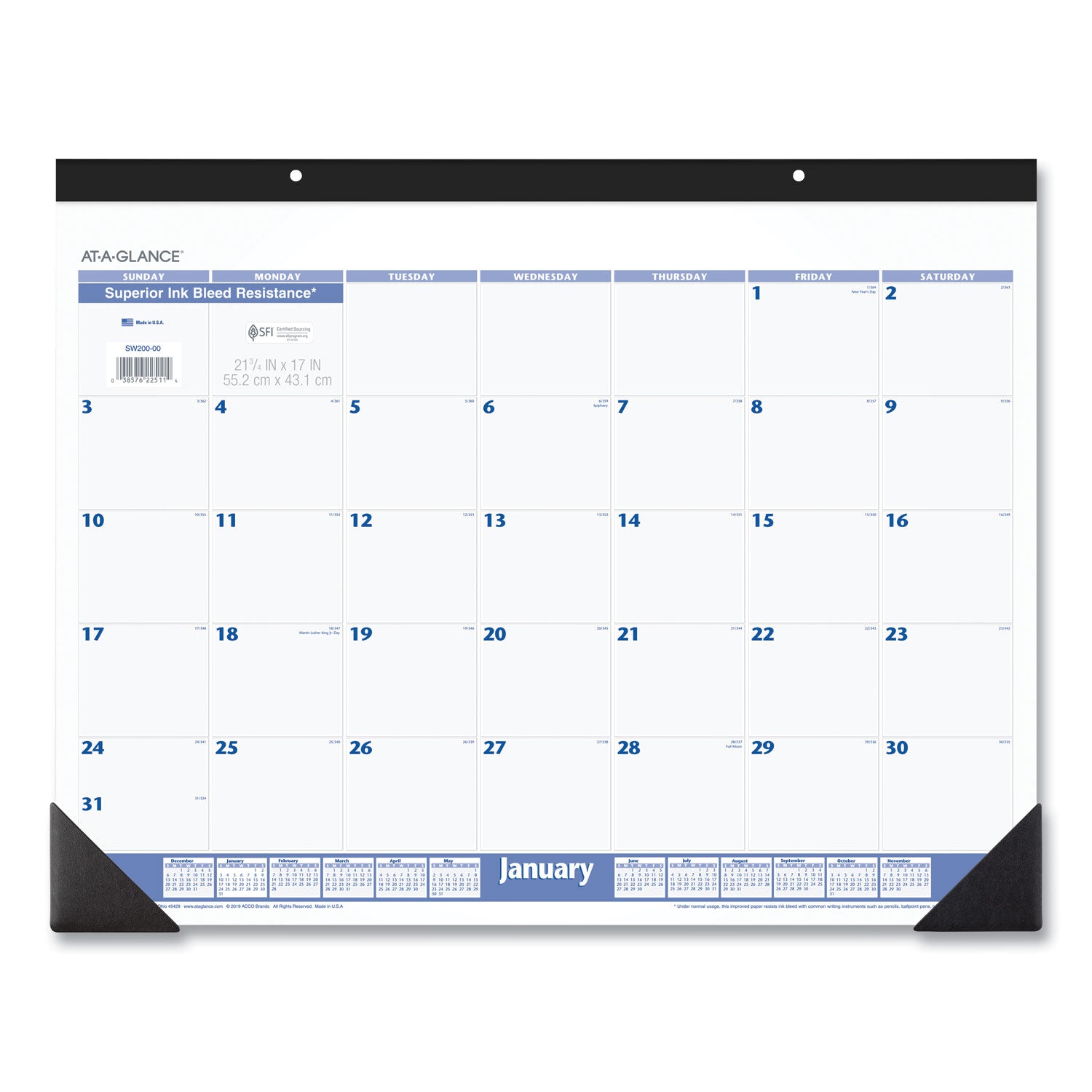 desk-pad-22-x-17-white-sheets-black-binding-black-corners-12-month-jan-to-dec-2024_aagsw20000 - 1