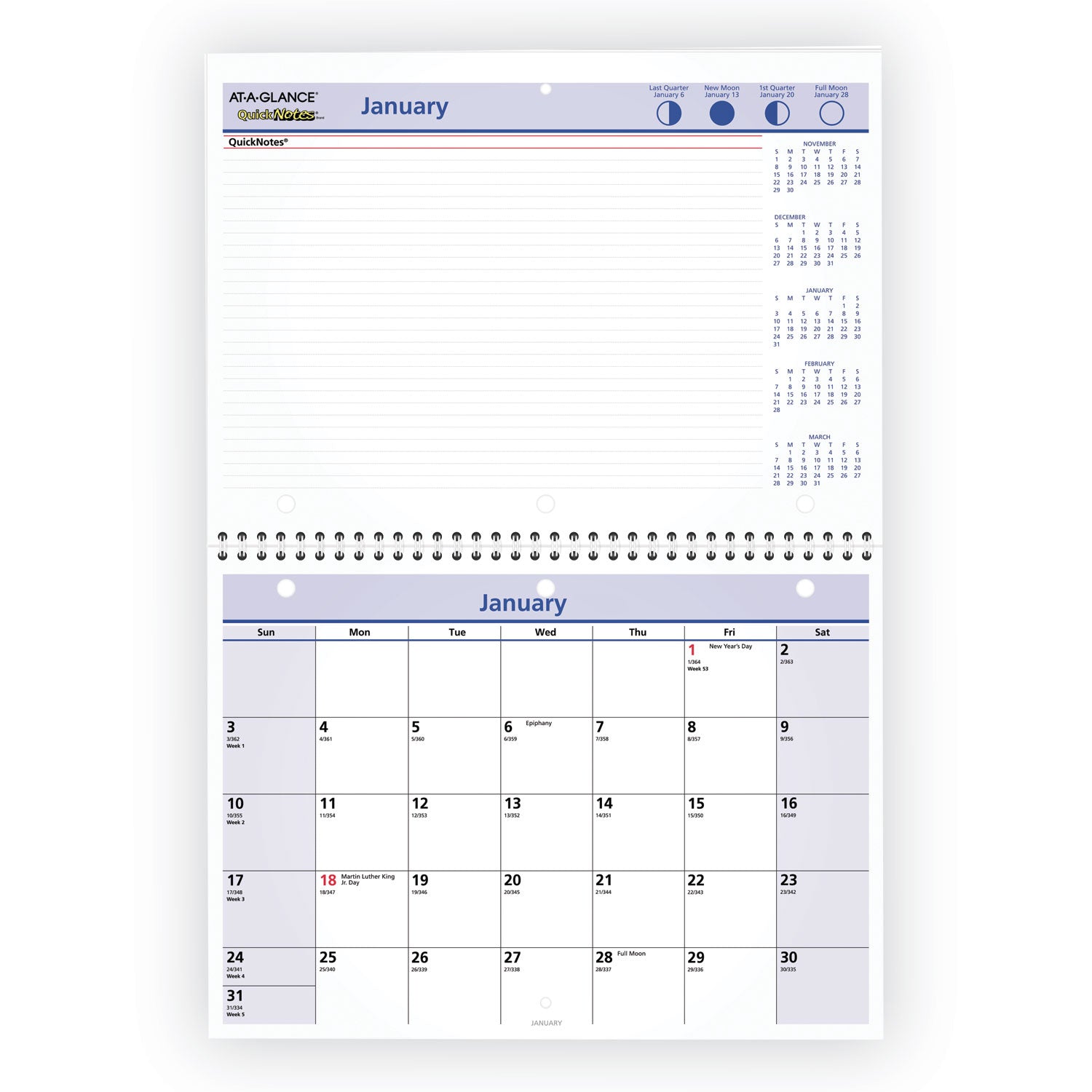 quicknotes-desk-wall-calendar-3-hole-punched-11-x-8-white-blue-yellow-sheets-12-month-jan-to-dec-2024_aagpm5028 - 2
