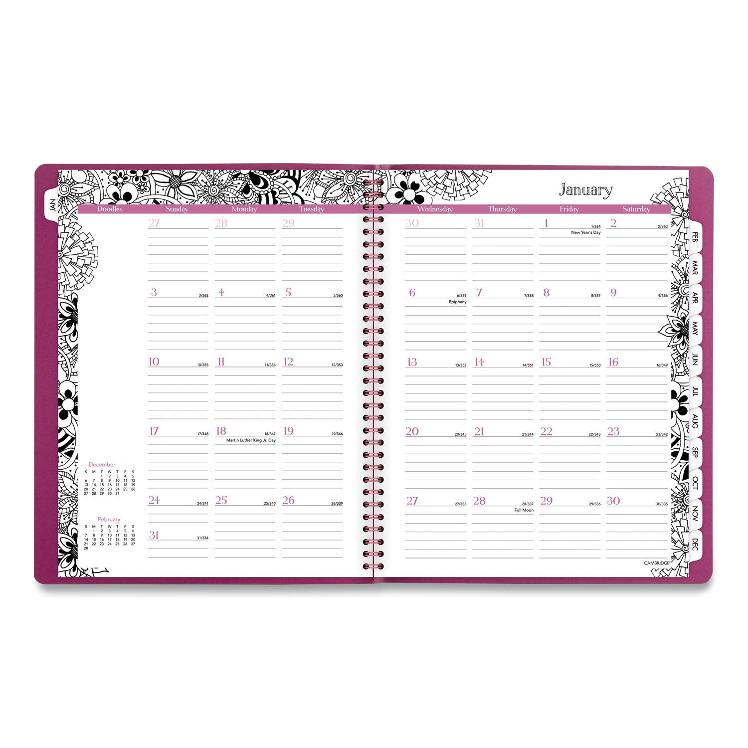 floradoodle-weekly-monthly-professional-planner-adult-coloring-artwork-11-x-85-black-white-cover-12-month-jan-dec2024_aag589905 - 3
