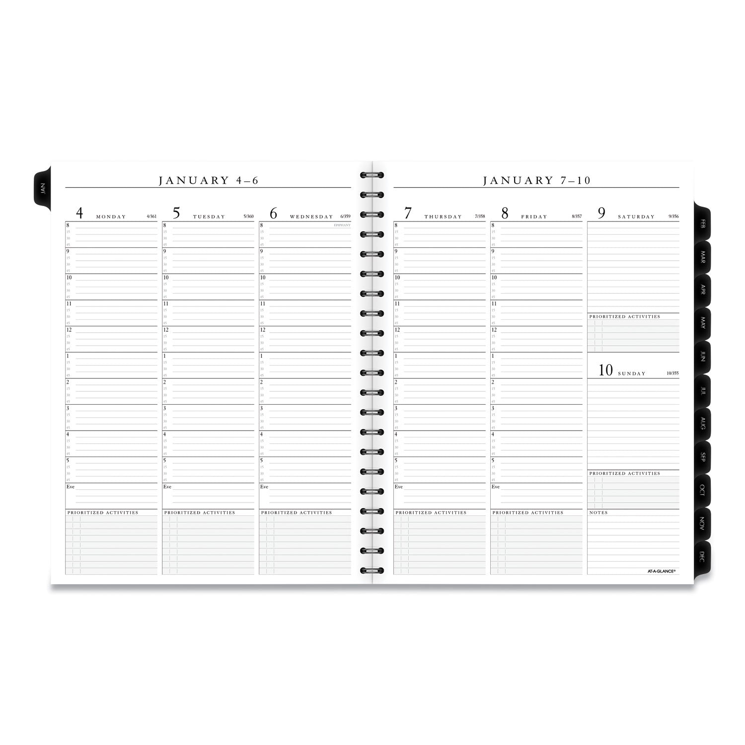 Executive Weekly/Monthly Planner Refill with 15-Minute Appointments, 11 x 8.25, White Sheets, 12-Month (Jan to Dec): 2024 -
