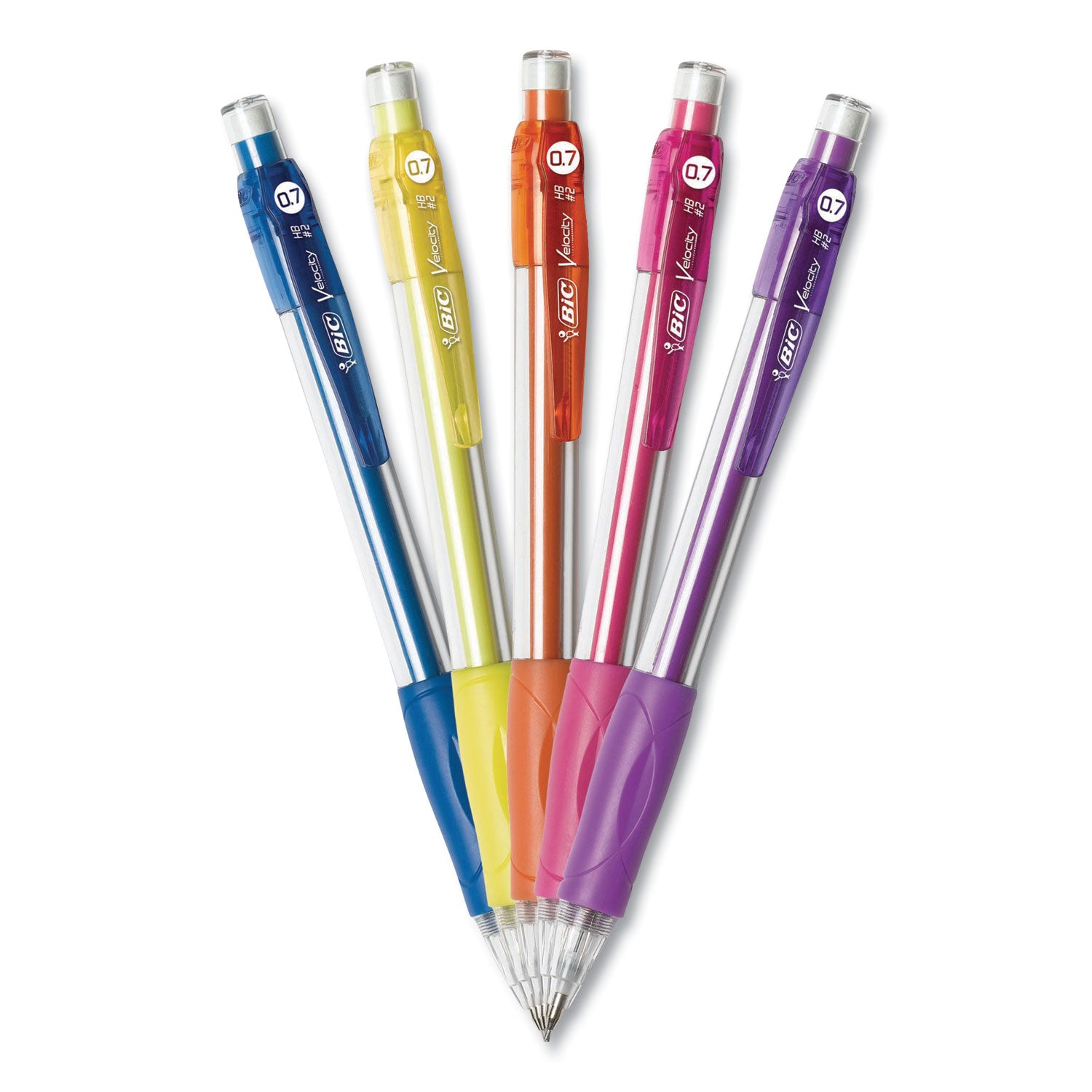 velocity-original-mechanical-pencil-07-mm-hb-#2-black-lead-assorted-barrel-colors-5-pack_bic41192 - 2