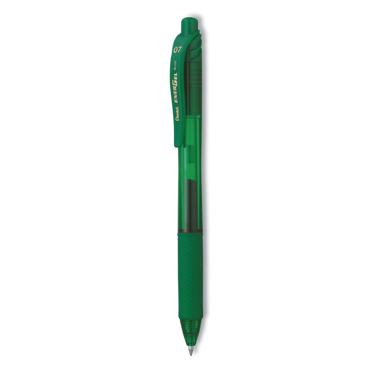energel-x-gel-pen-retractable-medium-07-mm-green-ink-translucent-green-green-barrel-dozen_penbl107ddz - 1
