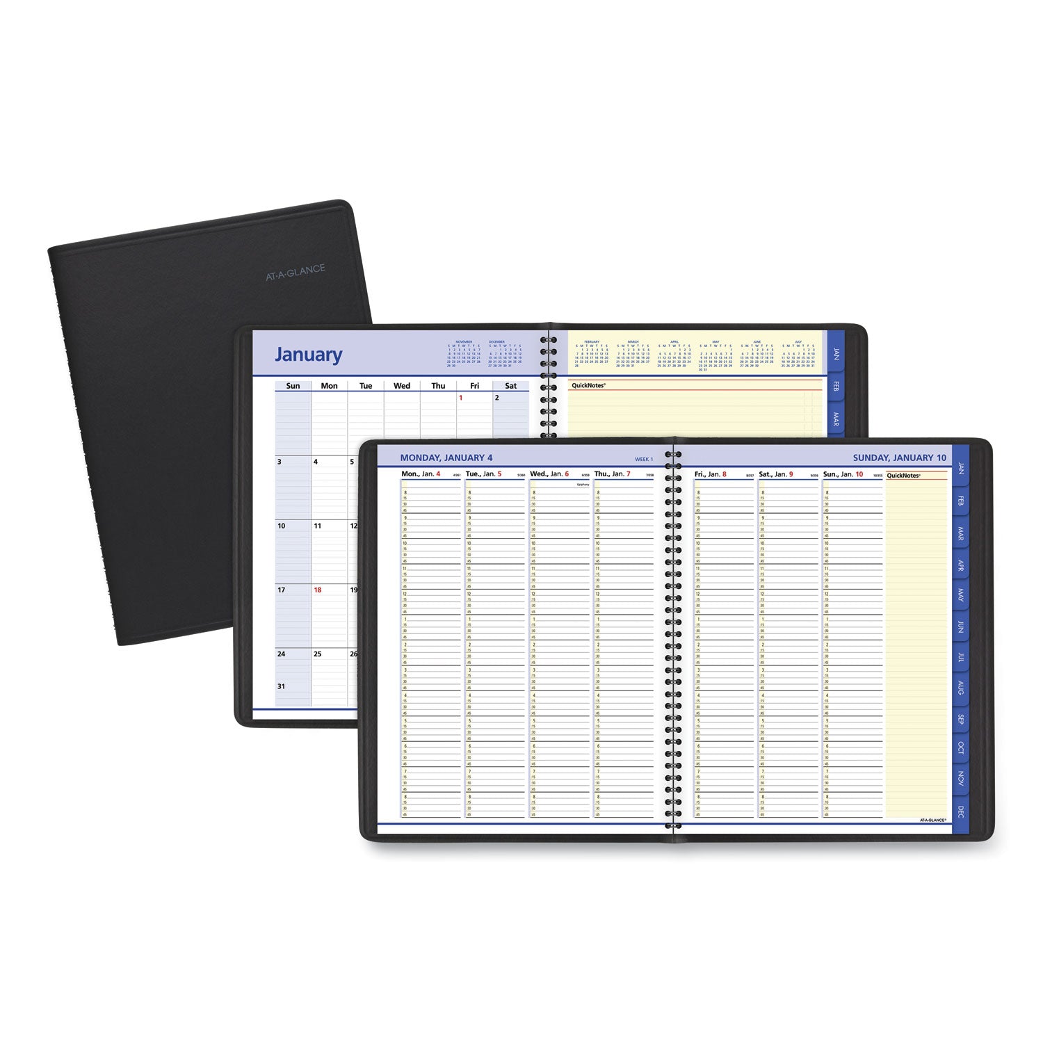 At-A-Glance QuickNotes Appointment Book Planner - Large Size - Julian Dates - Weekly, Monthly - 12 Month - January 2024 - December 2024 - 8:00 AM to 8:45 PM - Quarter-hourly, 8:00 AM to 8:45 PM - Monday - Sunday - 1 Week, 1 Month Double Page Layout - - 1