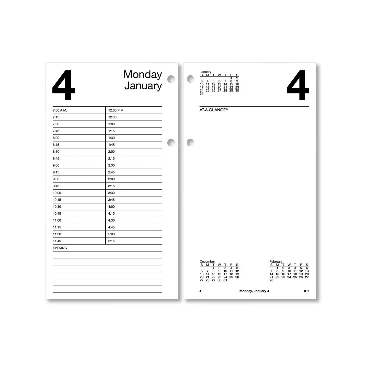 Large Desk Calendar Refill, 4.5 x 8, White Sheets, 12-Month (Jan to Dec): 2024 - 1