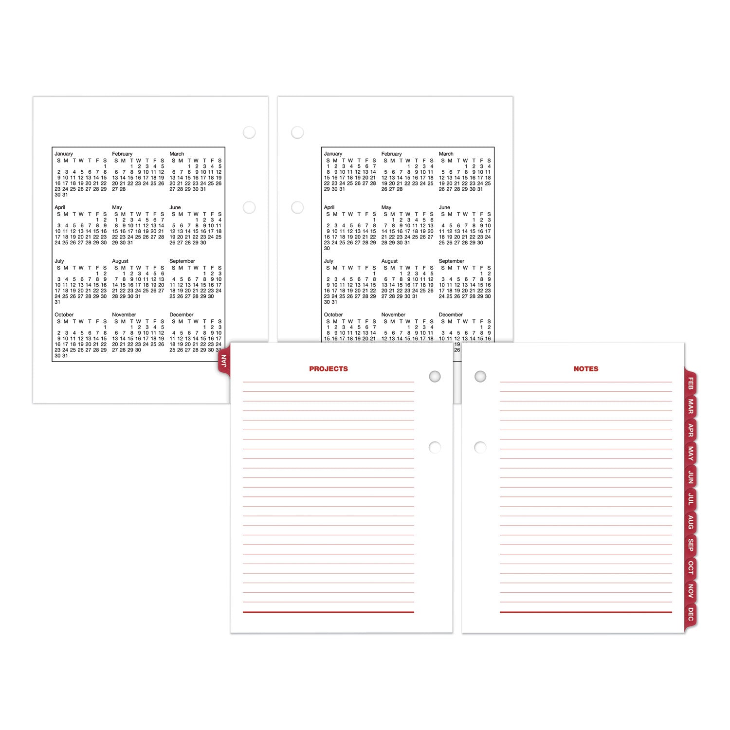 Compact Desk Calendar Refill, 3 x 3.75, White Sheets, 12-Month (Jan to Dec): 2024 - 2