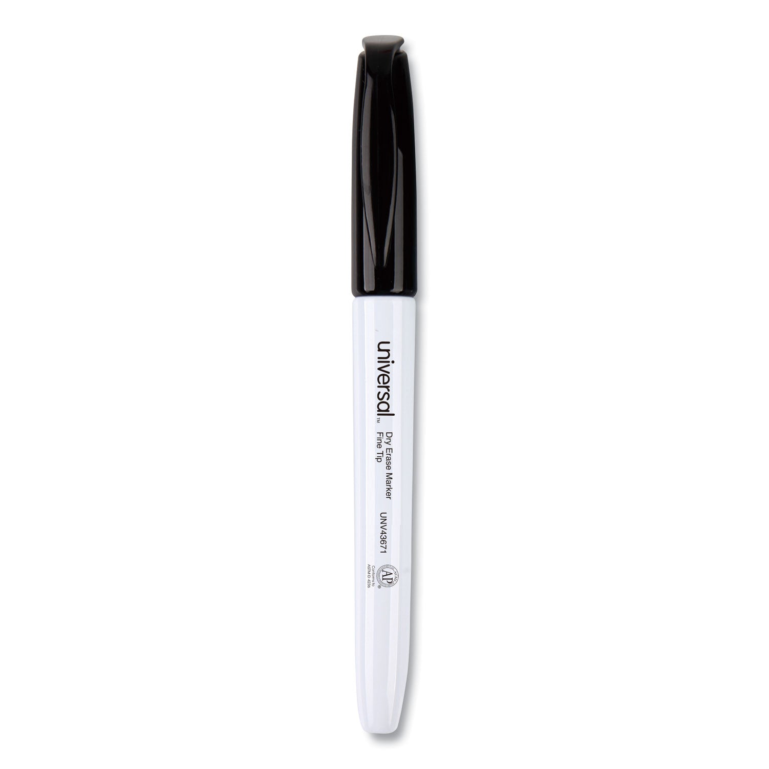 Pen Style Dry Erase Marker, Fine Bullet Tip, Black, Dozen -