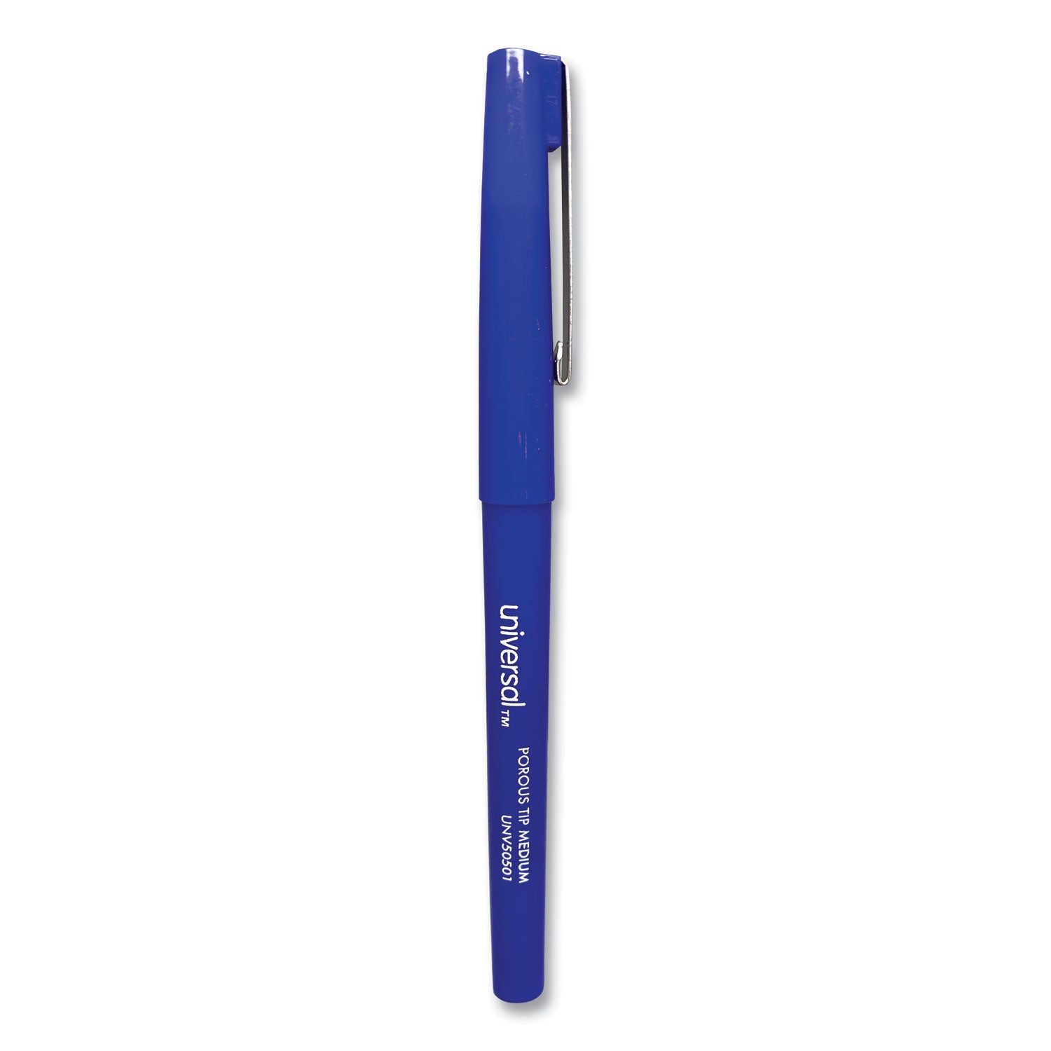 Porous Point Pen, Stick, Medium 0.7 mm, Blue Ink, Blue Barrel, Dozen -