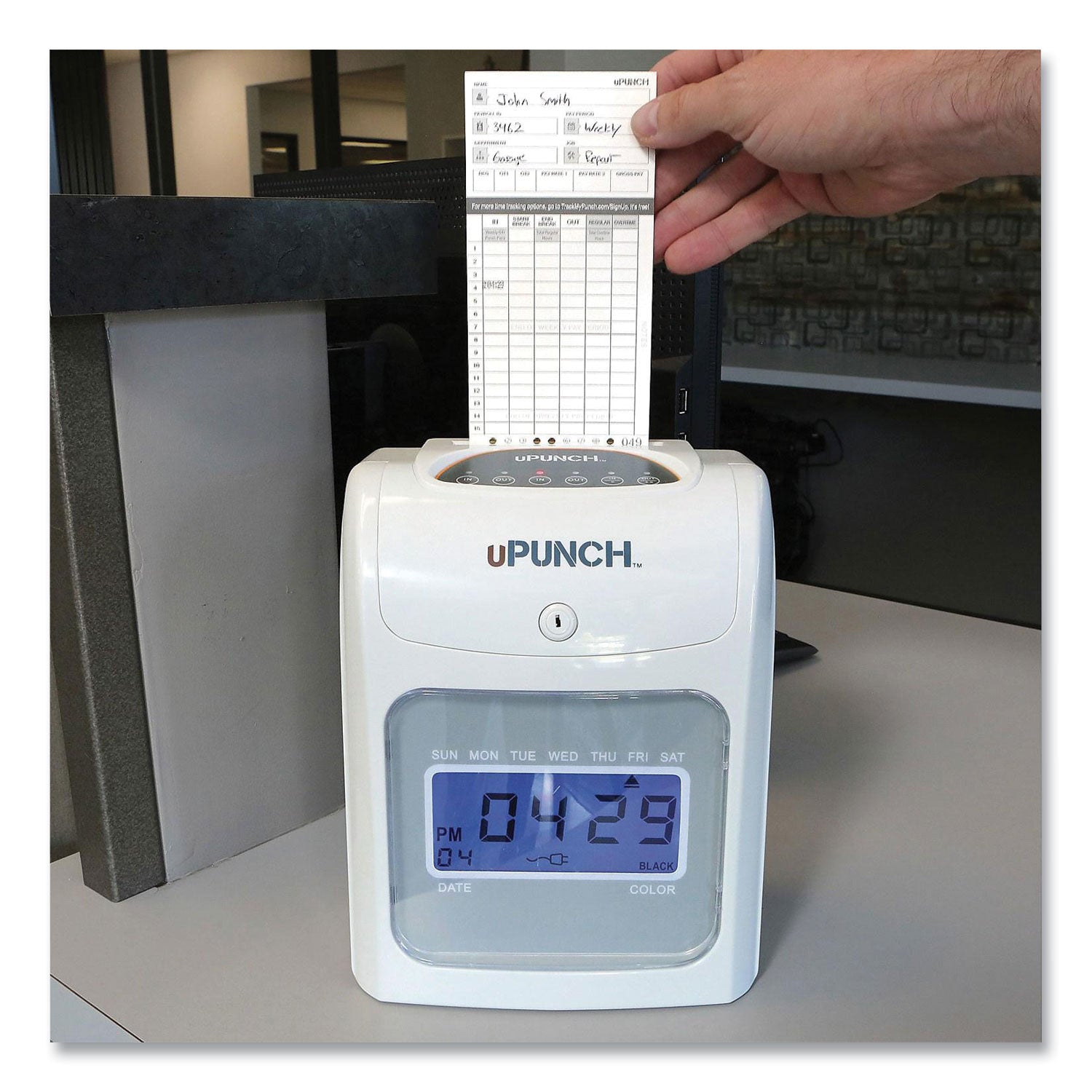 ub2000-electronic-calculating-time-clock-bundle-lcd-display-gray_ppzub2000 - 2