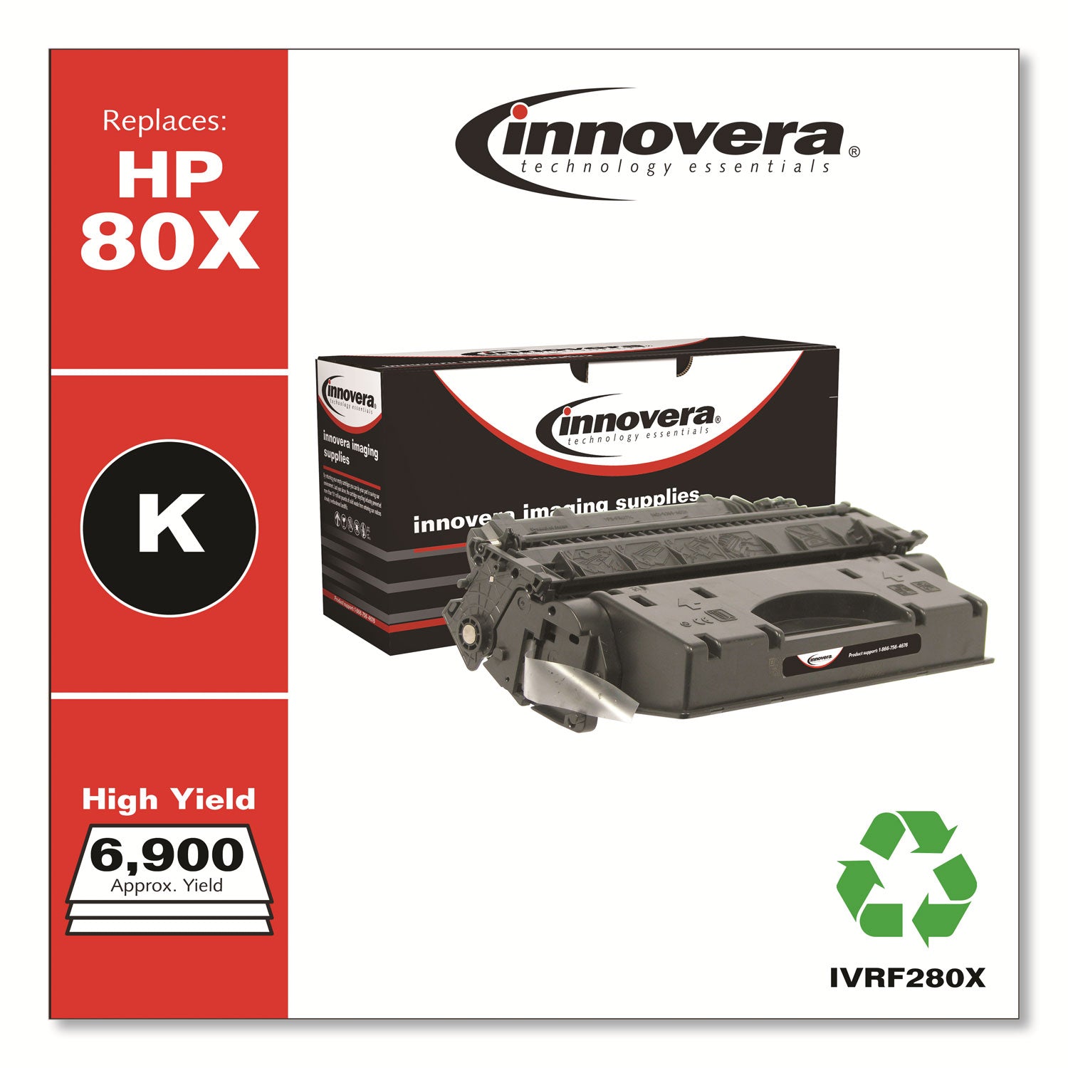 Remanufactured Black High-Yield Toner, Replacement for 80X (CF280X), 6,900 Page-Yield -