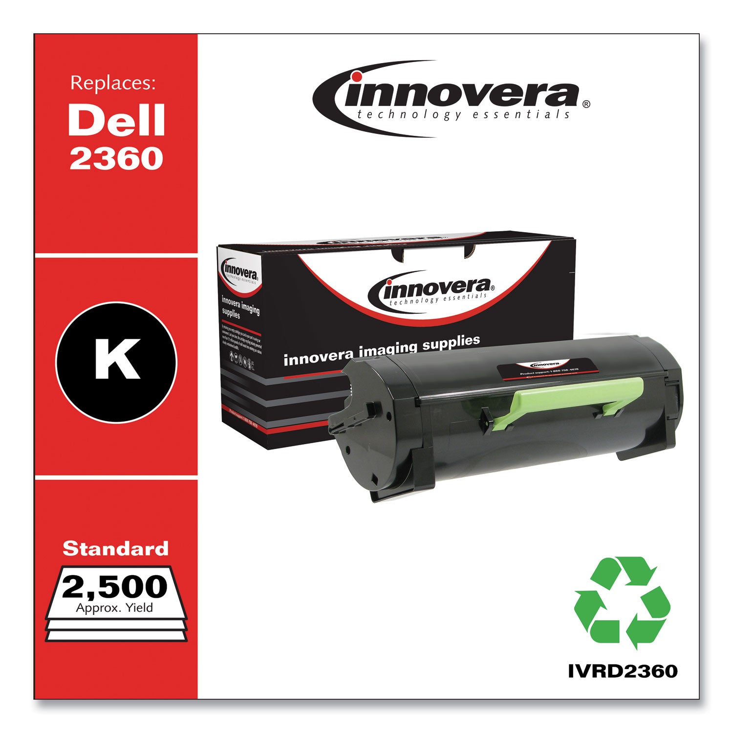 Remanufactured Black Toner, Replacement for 331-9803, 2,500 Page-Yield -