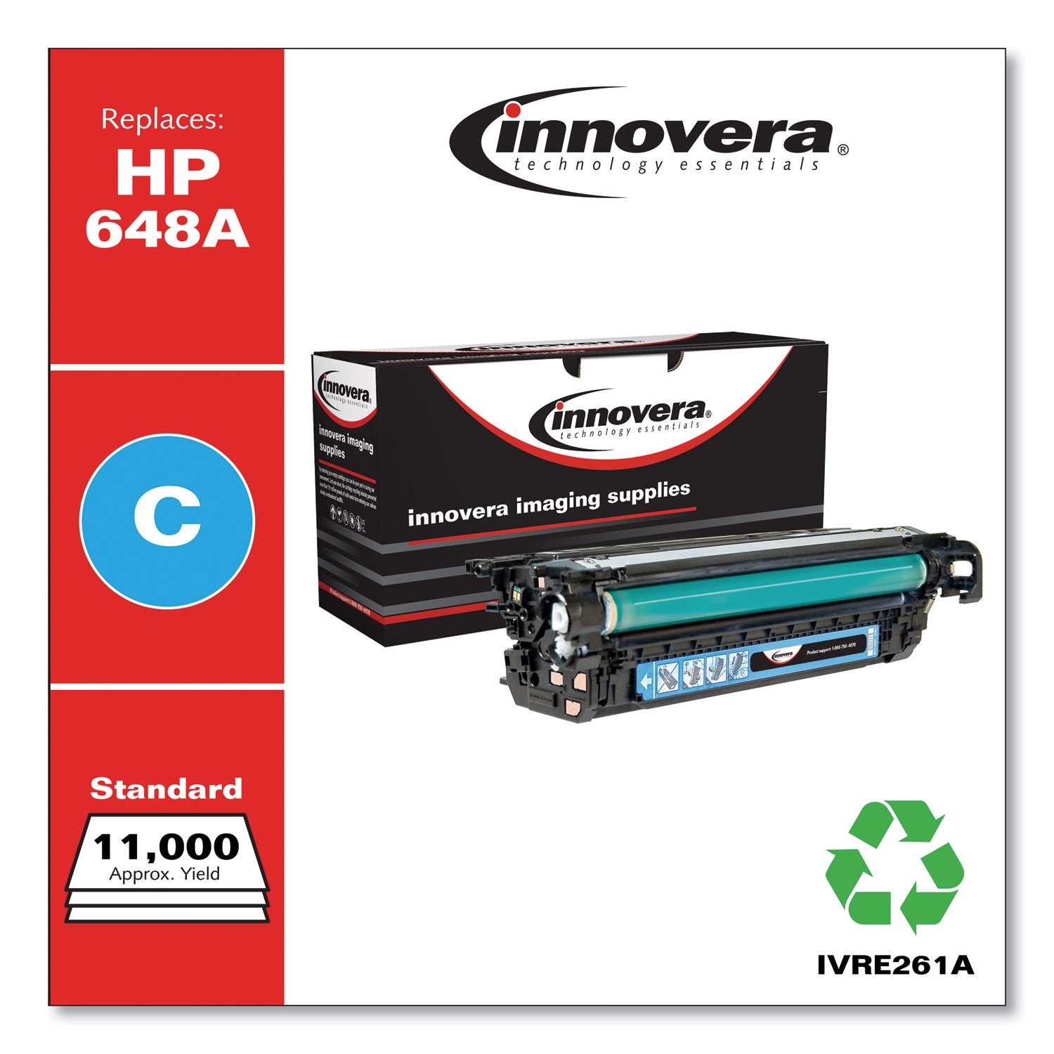 Remanufactured Cyan Toner, Replacement for 648A (CE261A), 11,000 Page-Yield -