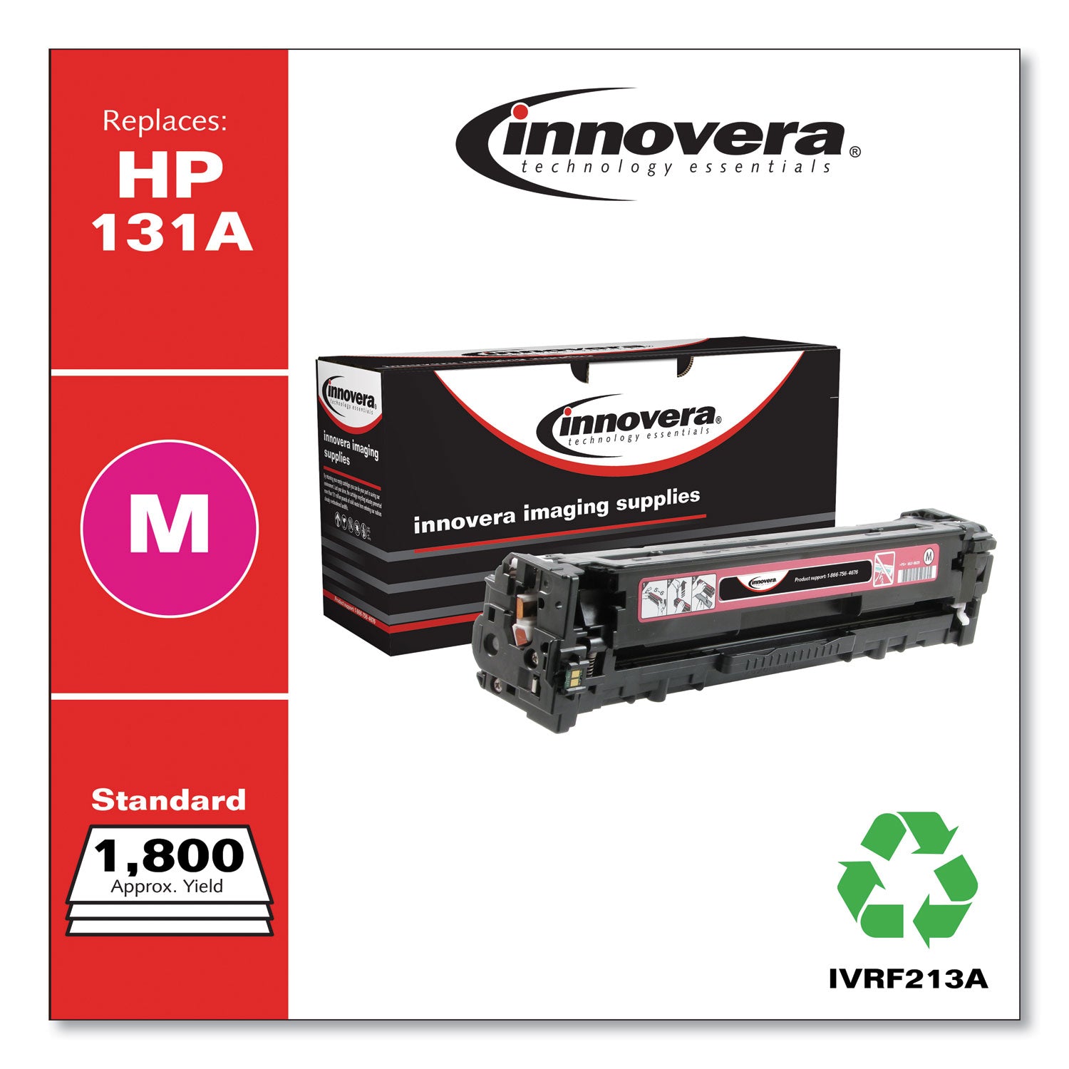 Remanufactured Magenta Toner, Replacement for 131A (CF213A), 1,800 Page-Yield -