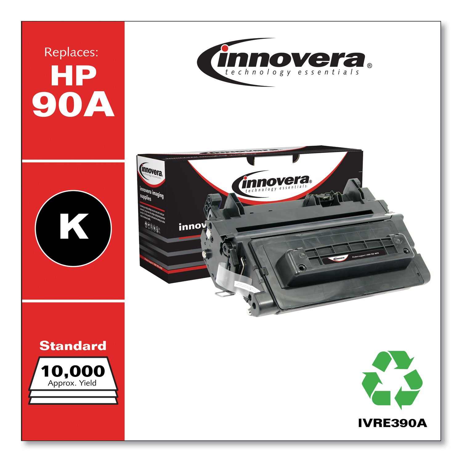 Remanufactured Black Toner, Replacement for 90A (CE390A), 10,000 Page-Yield -