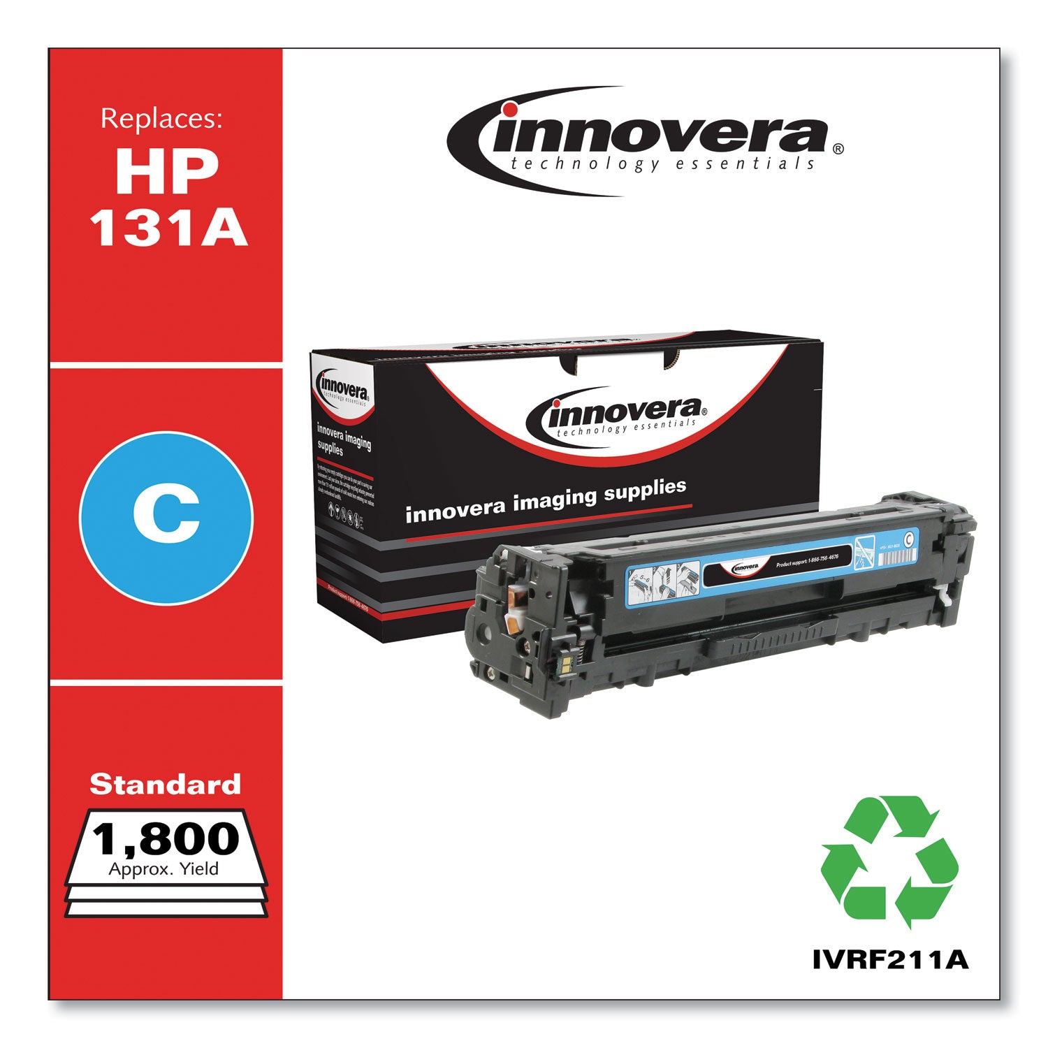 Remanufactured Cyan Toner, Replacement for 131A (CF211A), 1,800 Page-Yield -
