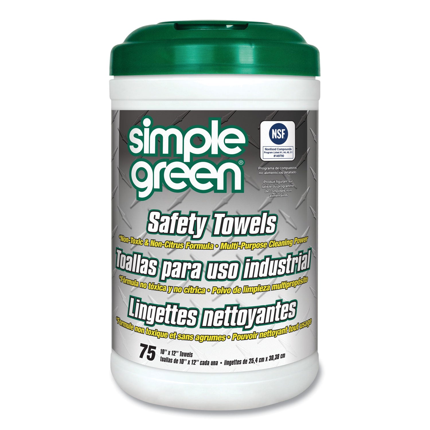 Safety Towels, 1-Ply, 10 x 11.75, White, Unscented, 75/Canister, 6 Canisters/Carton -