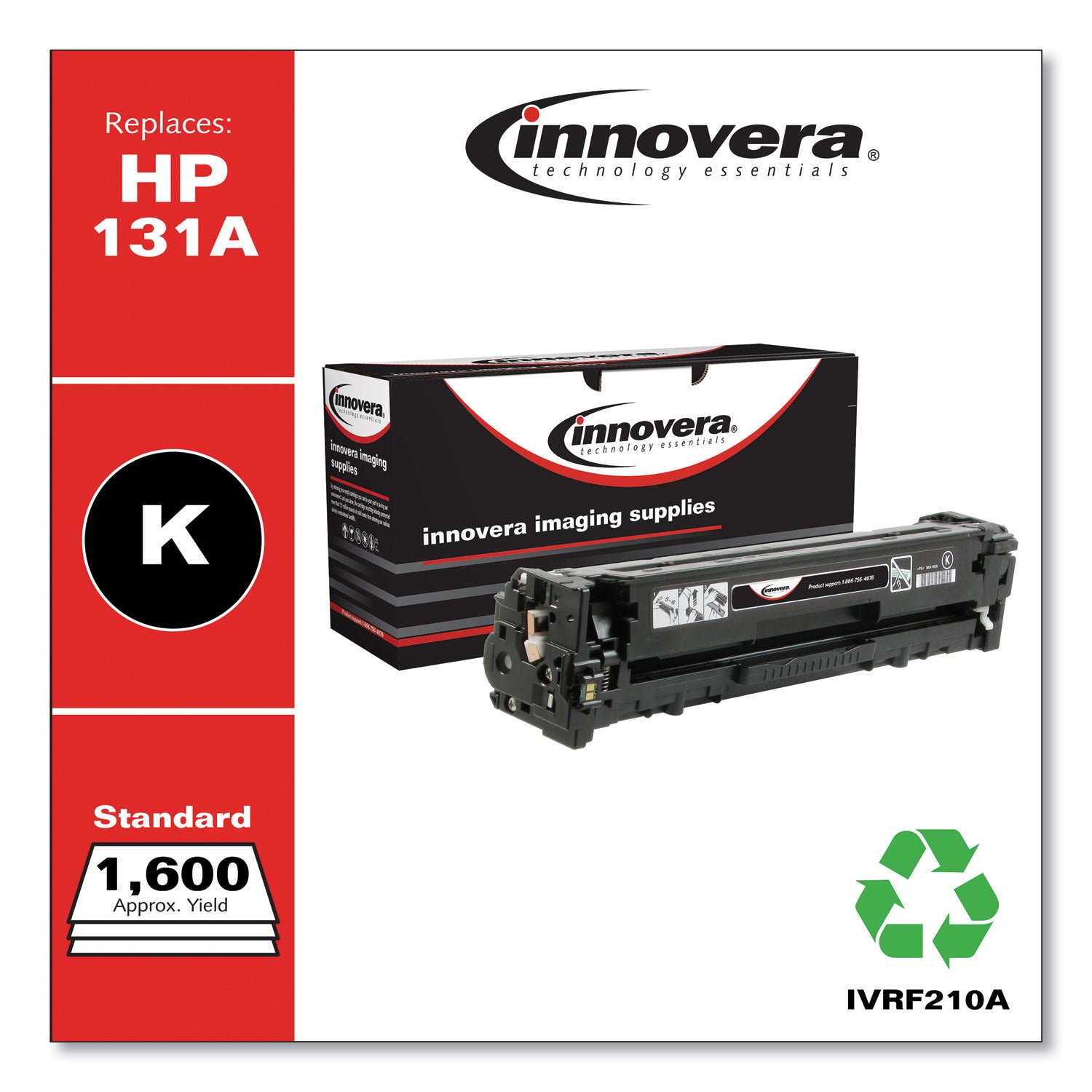 Remanufactured Black Toner, Replacement for 131A (CF210A), 1,400 Page-Yield -