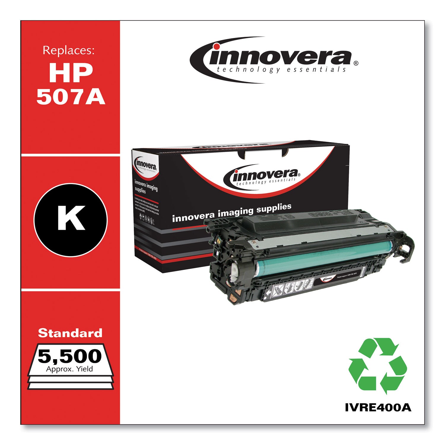 Remanufactured Black Toner, Replacement for 507A (CE400A), 5,500 Page-Yield -