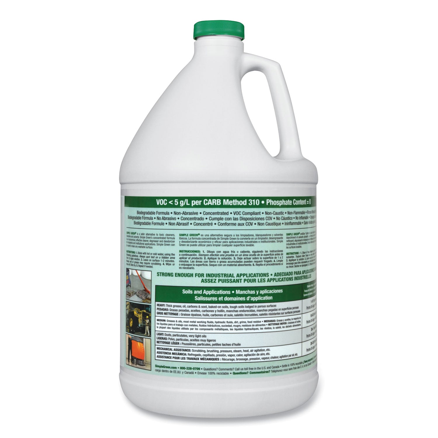 Industrial Cleaner and Degreaser, Concentrated, 1 gal Bottle -