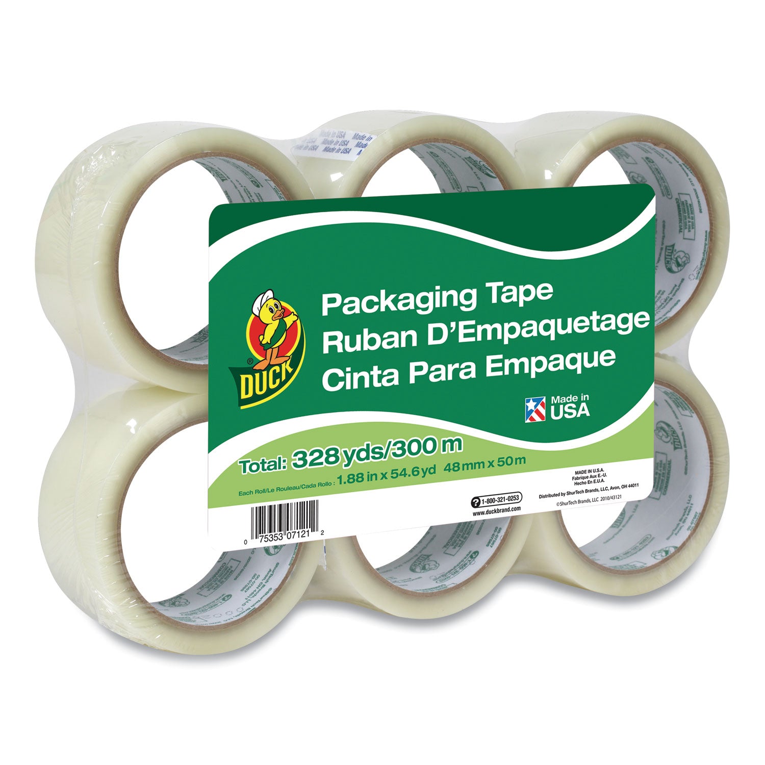 Commercial Grade Packaging Tape, 3" Core, 1.88" x 55 yds, Clear, 6/Pack -