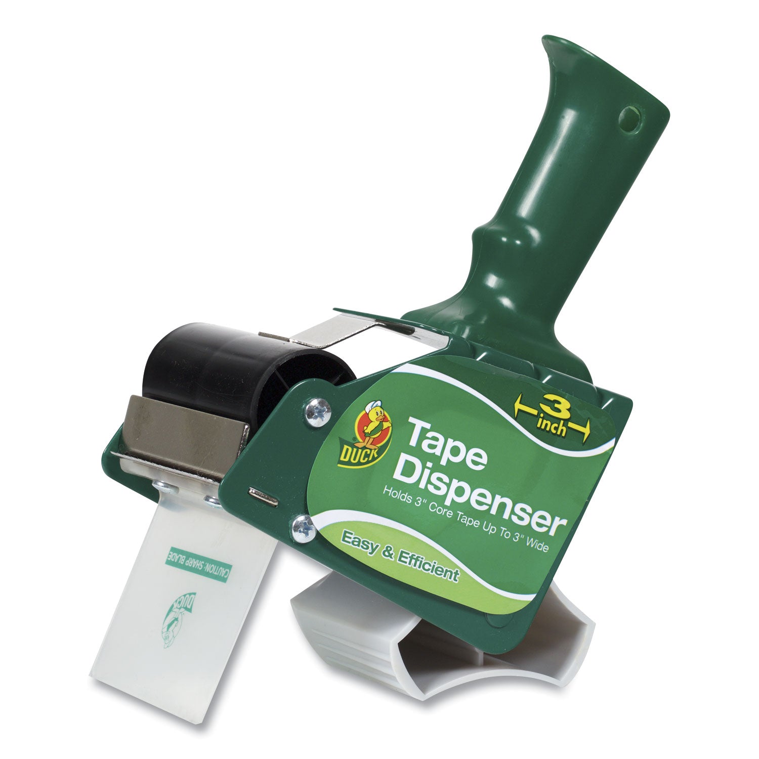 Extra-Wide Packaging Tape Dispenser, 3" Core, For Rolls Up to 3" x 54.6 yds, Green -
