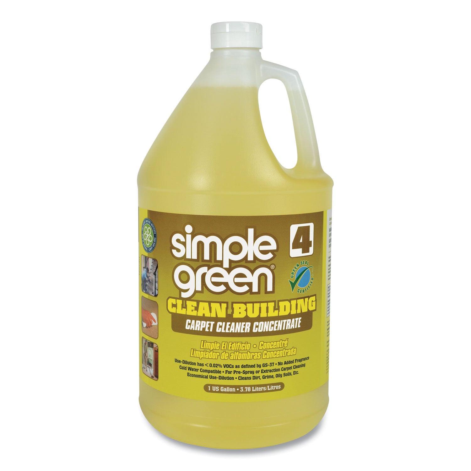 Clean Building Carpet Cleaner Concentrate, Unscented, 1gal Bottle -