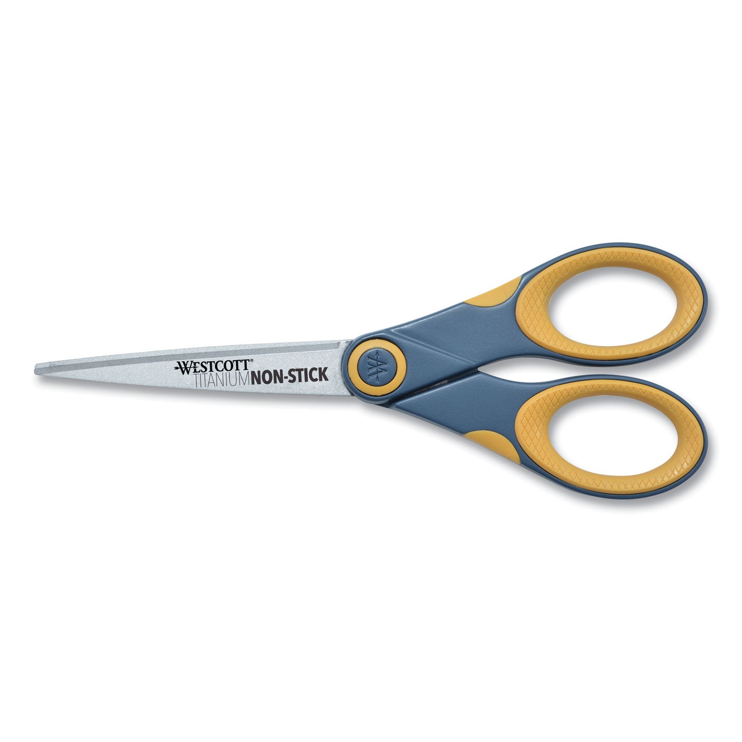 Non-Stick Titanium Bonded Scissors, 7" Long, 3" Cut Length, Gray/Yellow Straight Handle -