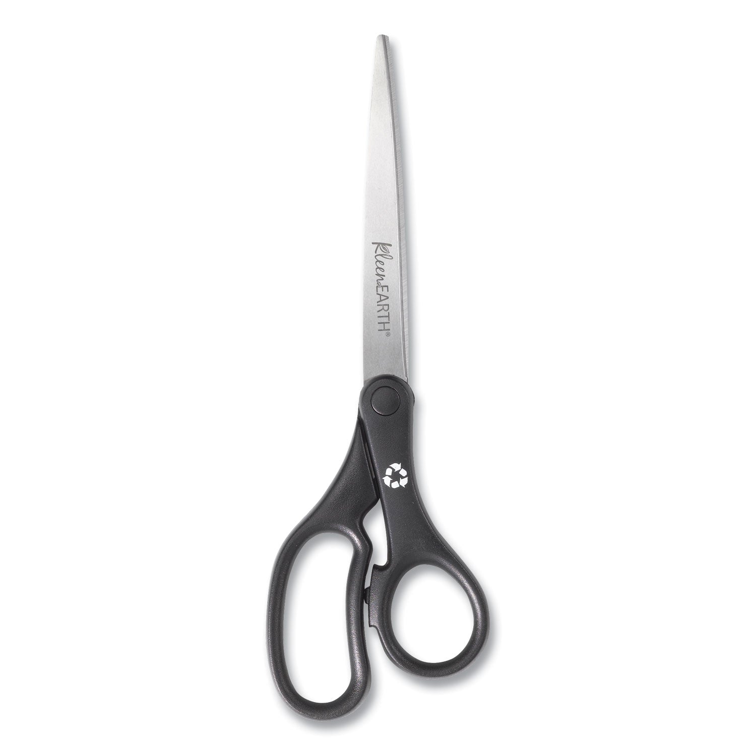 KleenEarth Basic Plastic Handle Scissors, 9" Long, 4.25" Cut Length, Black Straight Handle -