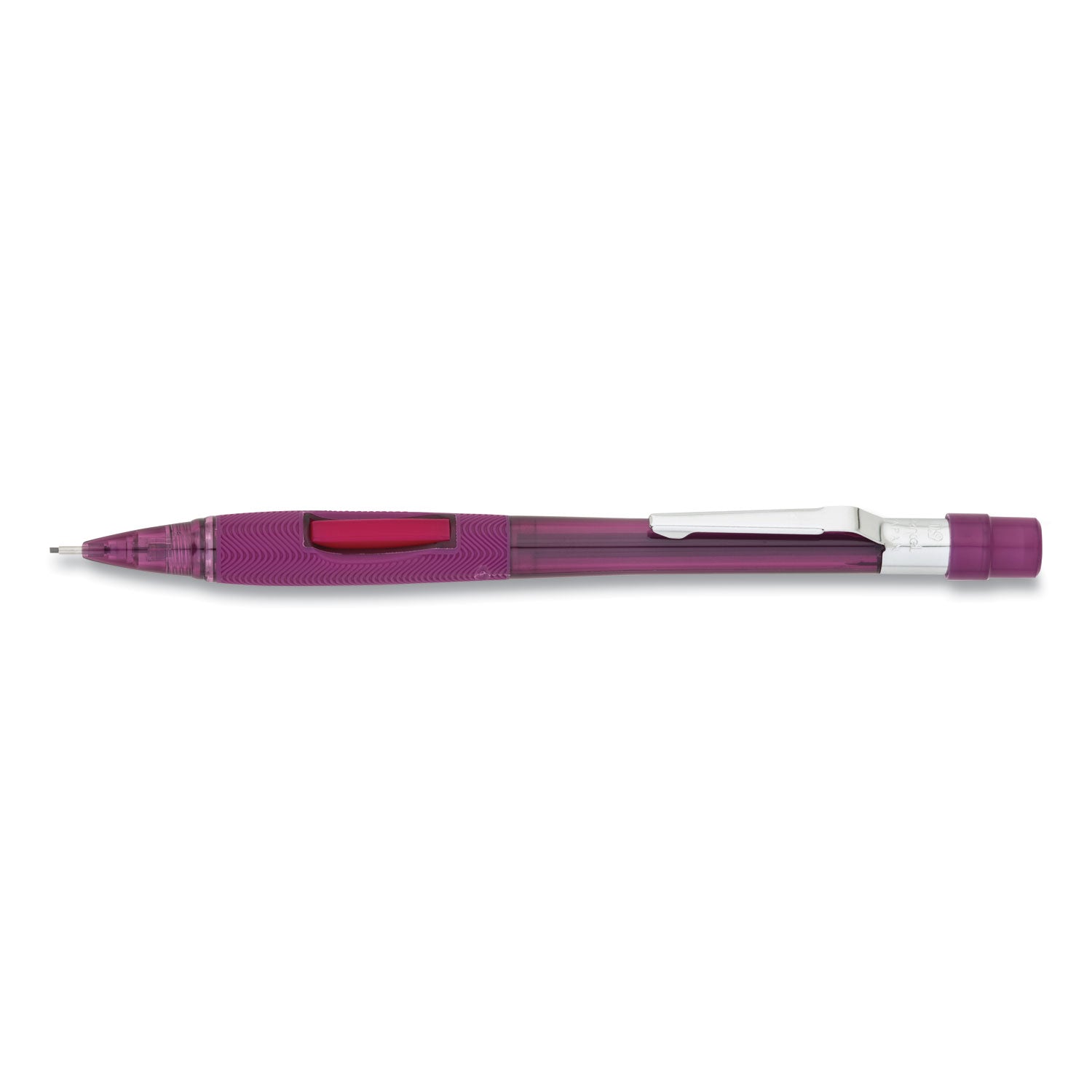 Quicker Clicker Mechanical Pencil, 0.9 mm, HB (#2), Black Lead, Transparent Burgundy Barrel -