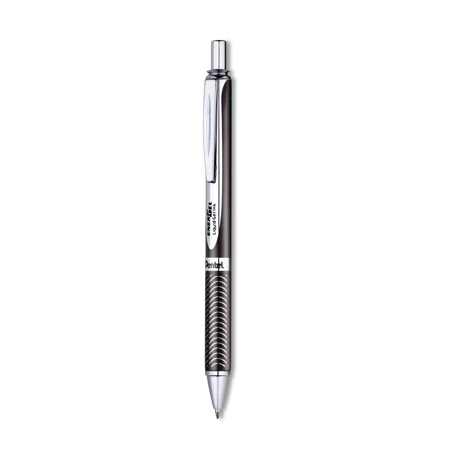 EnerGel Alloy RT Gel Pen, Retractable, Medium 0.7 mm, Black Ink, Black Barrel -