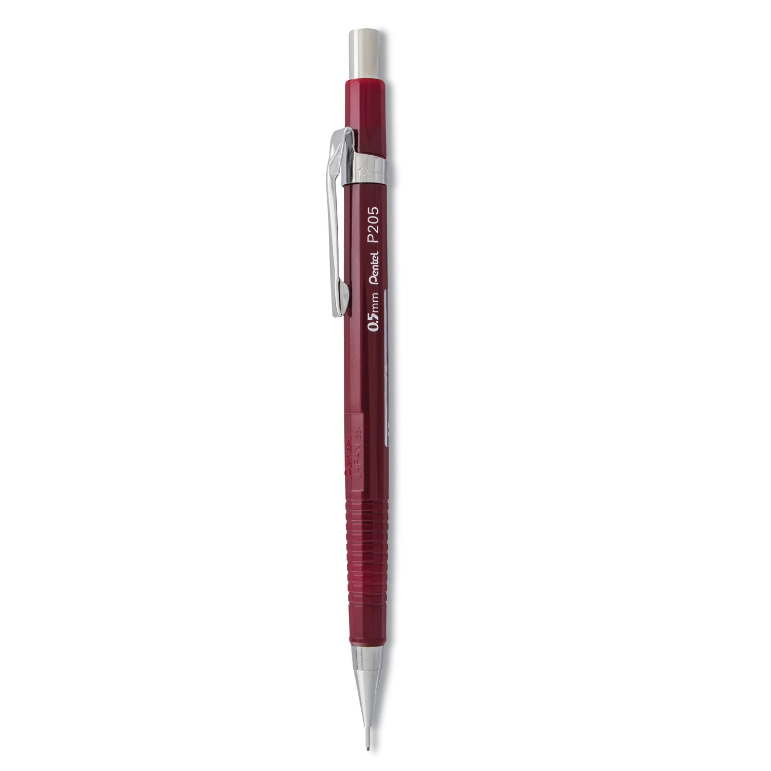 Sharp Mechanical Pencil, 0.5 mm, HB (#2), Black Lead, Burgundy Barrel -