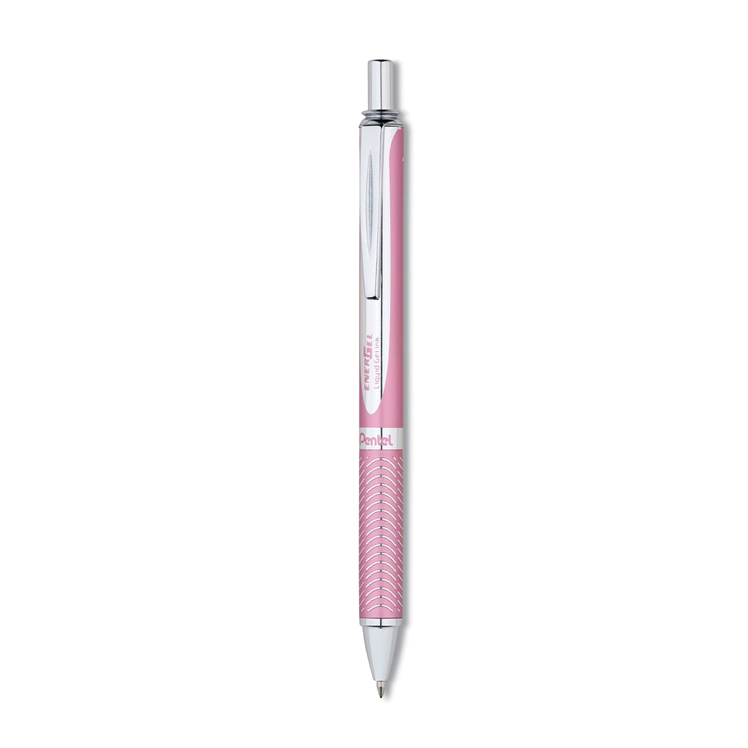 EnerGel Alloy RT Gel Pen, Retractable, Medium 0.7 mm, Black Ink, Pink Barrel -