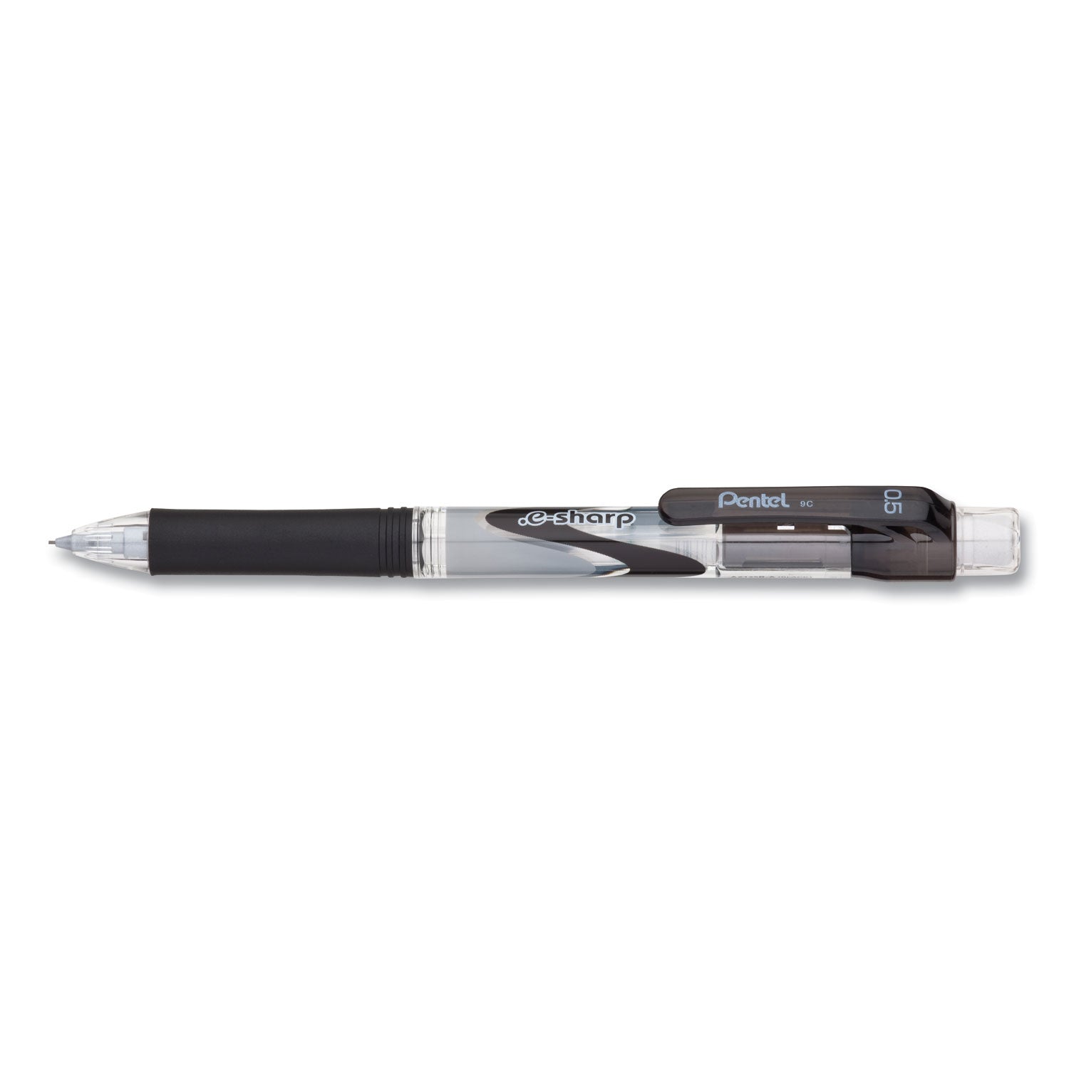 .e-Sharp Mechanical Pencil, 0.5 mm, HB (#2), Black Lead, Black Barrel, Dozen -