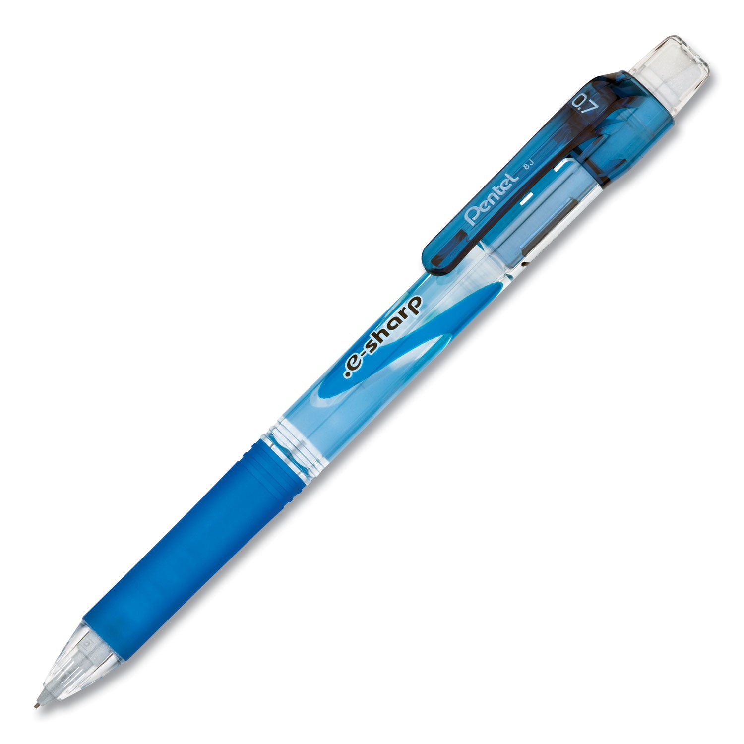 .e-Sharp Mechanical Pencil, 0.7 mm, HB (#2), Black Lead, Blue Barrel, Dozen -