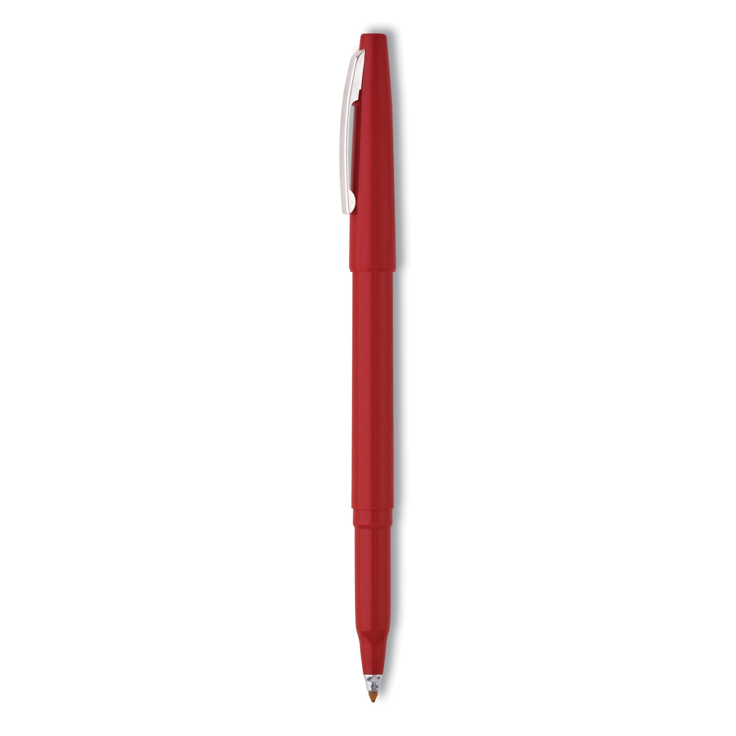 Rolling Writer Roller Ball Pen, Stick, Medium 0.8 mm, Red Ink, Red Barrel, Dozen -