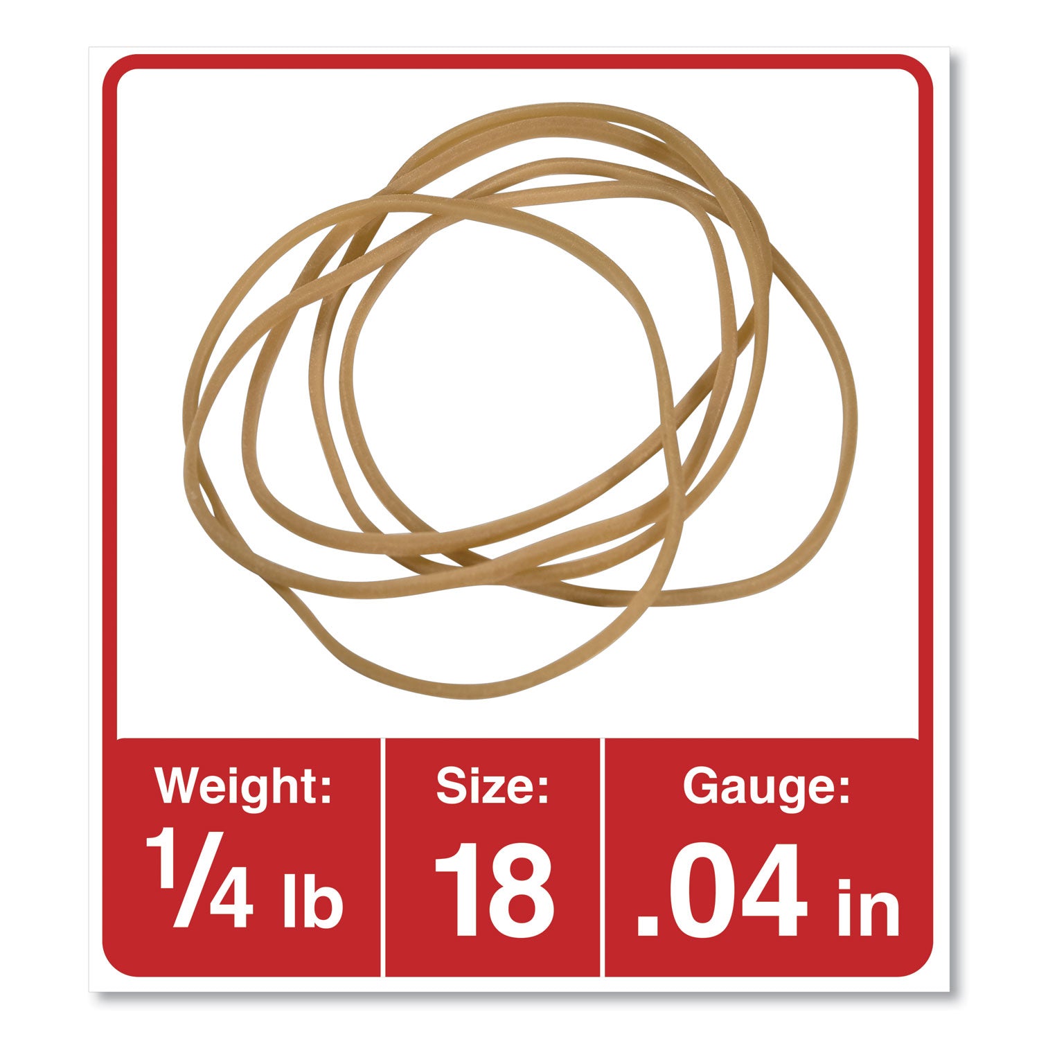 Rubber Bands, Size 18, 0.04" Gauge, Beige, 4 oz Box, 400/Pack -