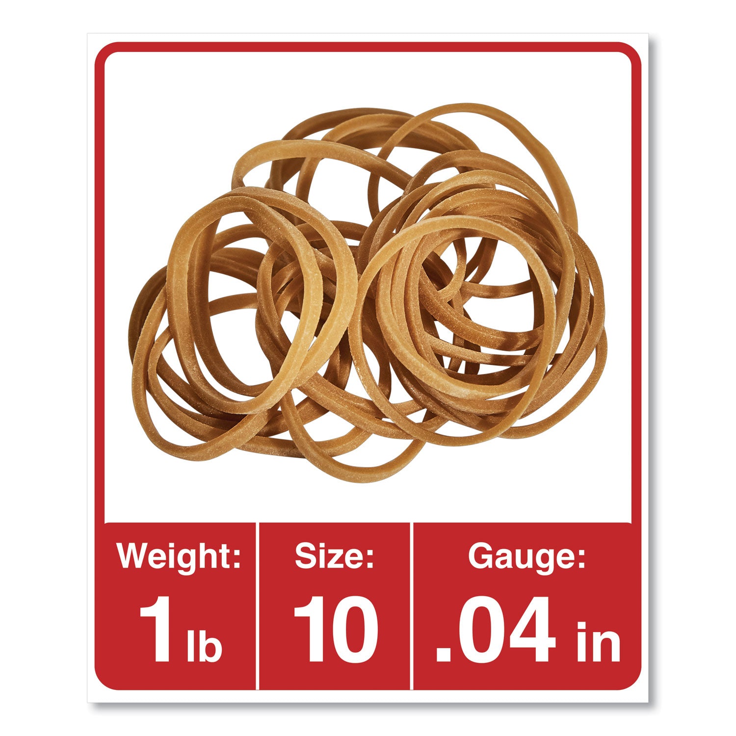 Rubber Bands, Size 10, 0.04" Gauge, Beige, 1 lb Box, 3,400/Pack -