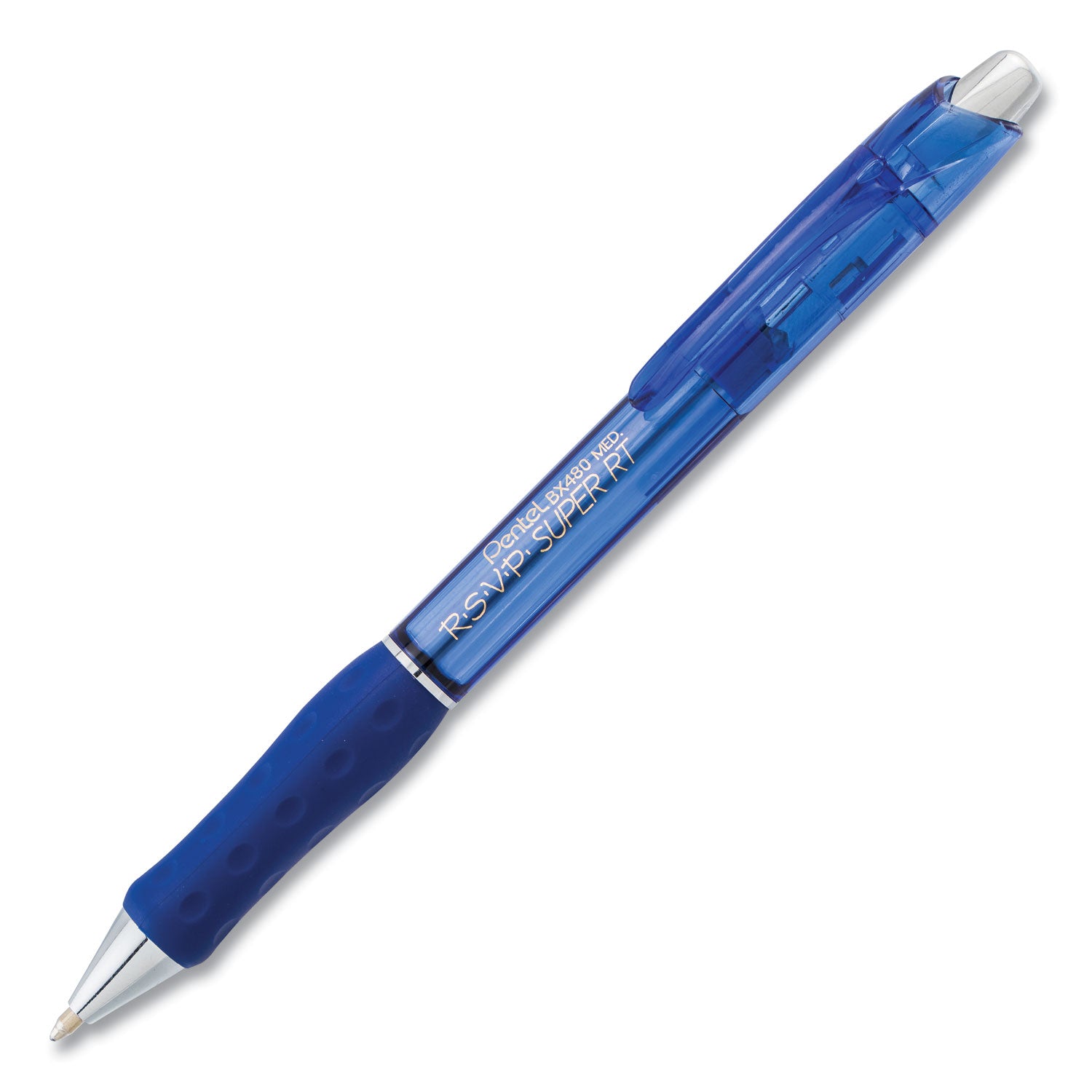 rsvp-super-rt-ballpoint-pen-retractable-medium-1-mm-blue-ink-translucent-blue-blue-barrel-dozen_penbx480c - 2